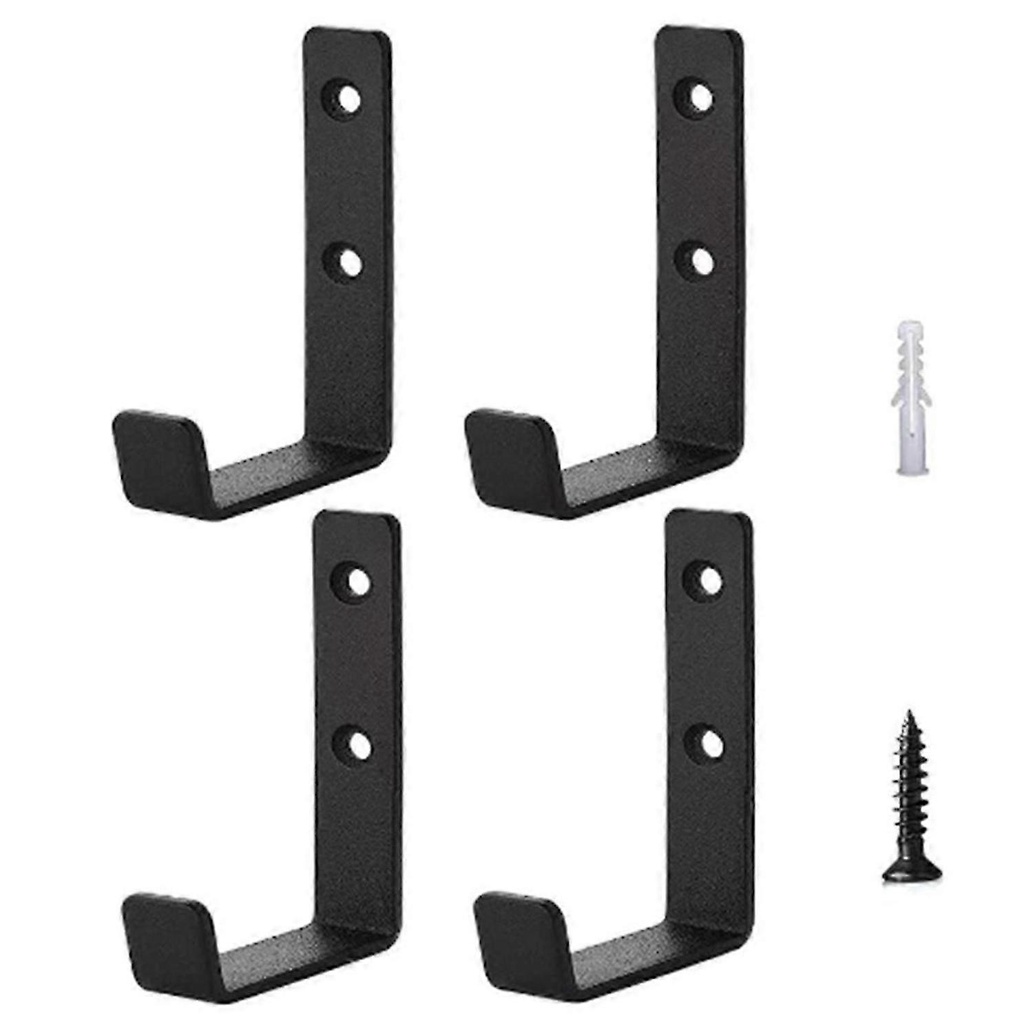 Set of 4 Heavy Duty J-Shaped Hooks -Garage Hooks