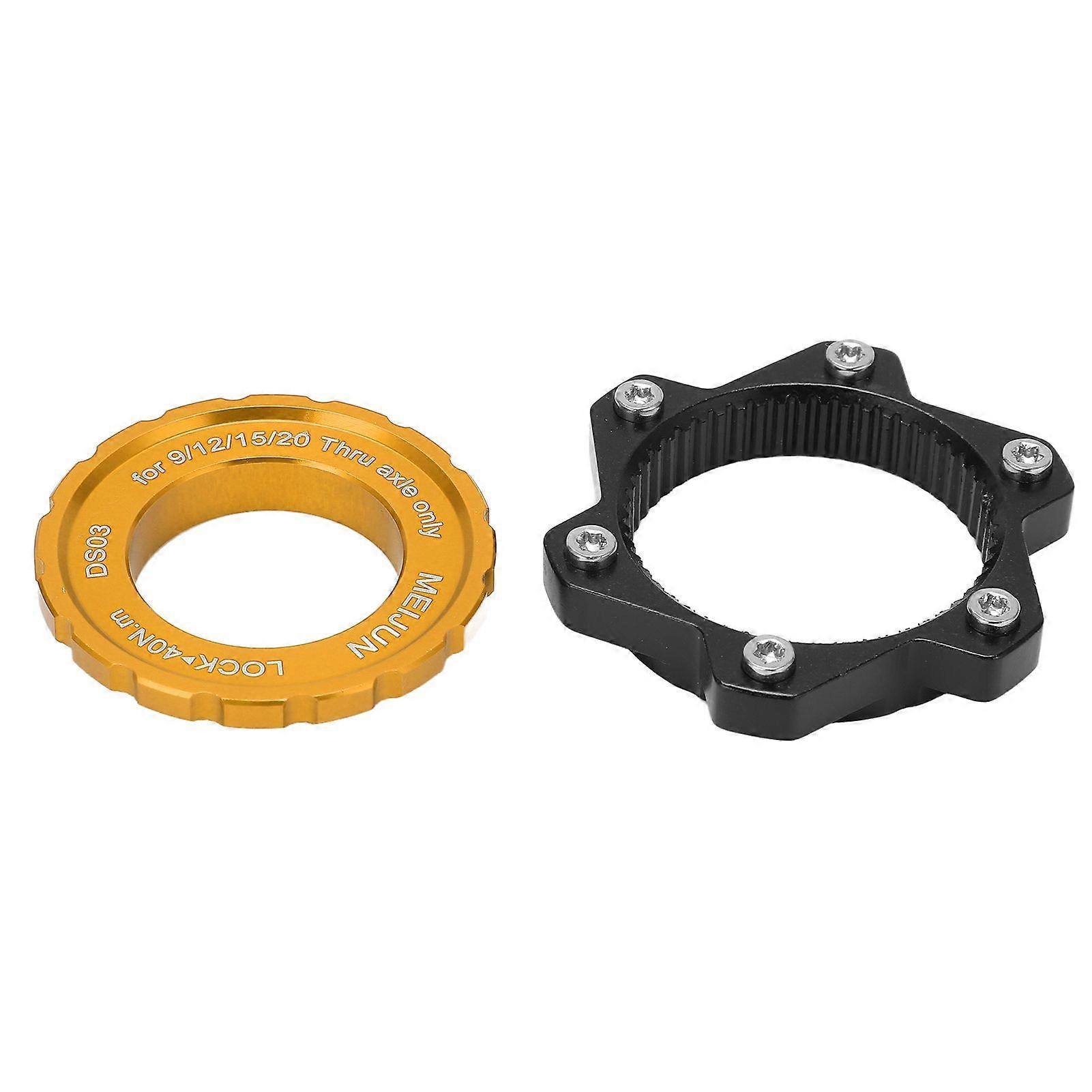 MEIJUN Centerlock to 6 Bolt Fitting Adapter Lockring Aluminium Alloy Axle Hub Adapter for Thru Axle HubGold