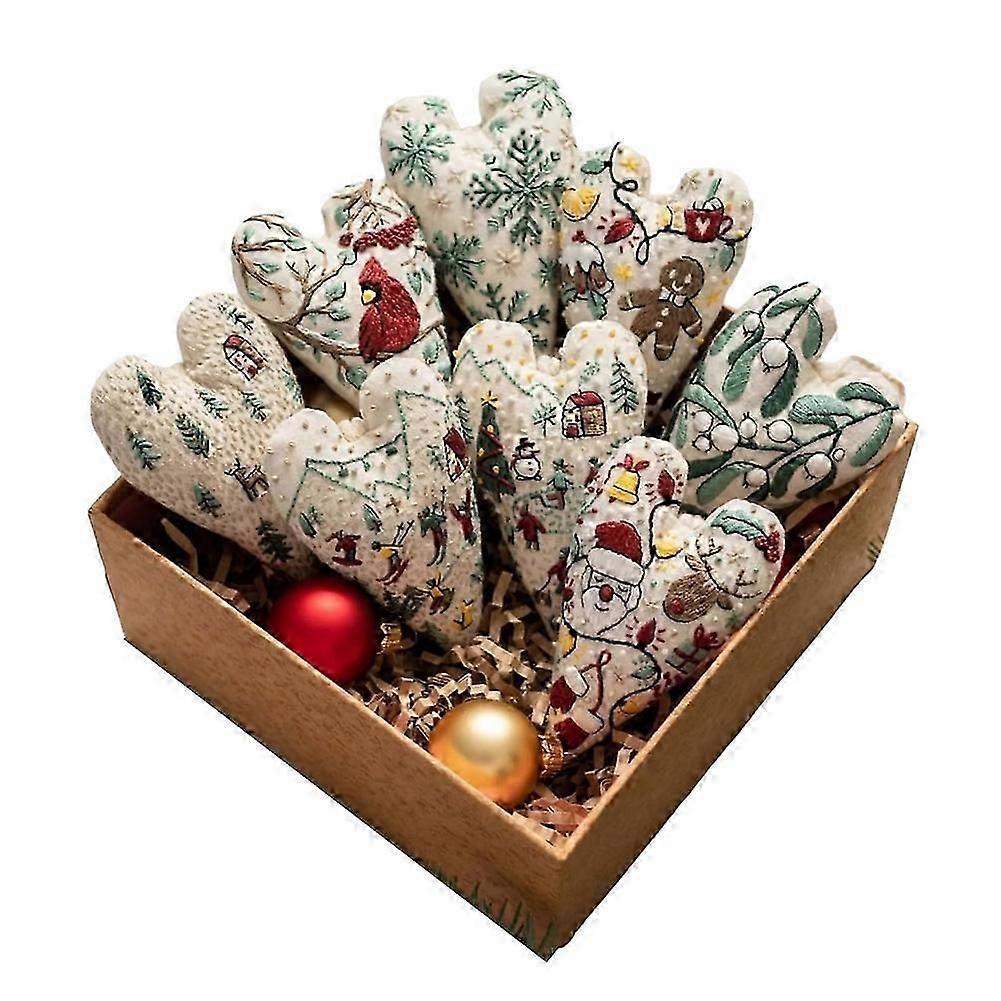 Heart cross stitch kit for festive decorations