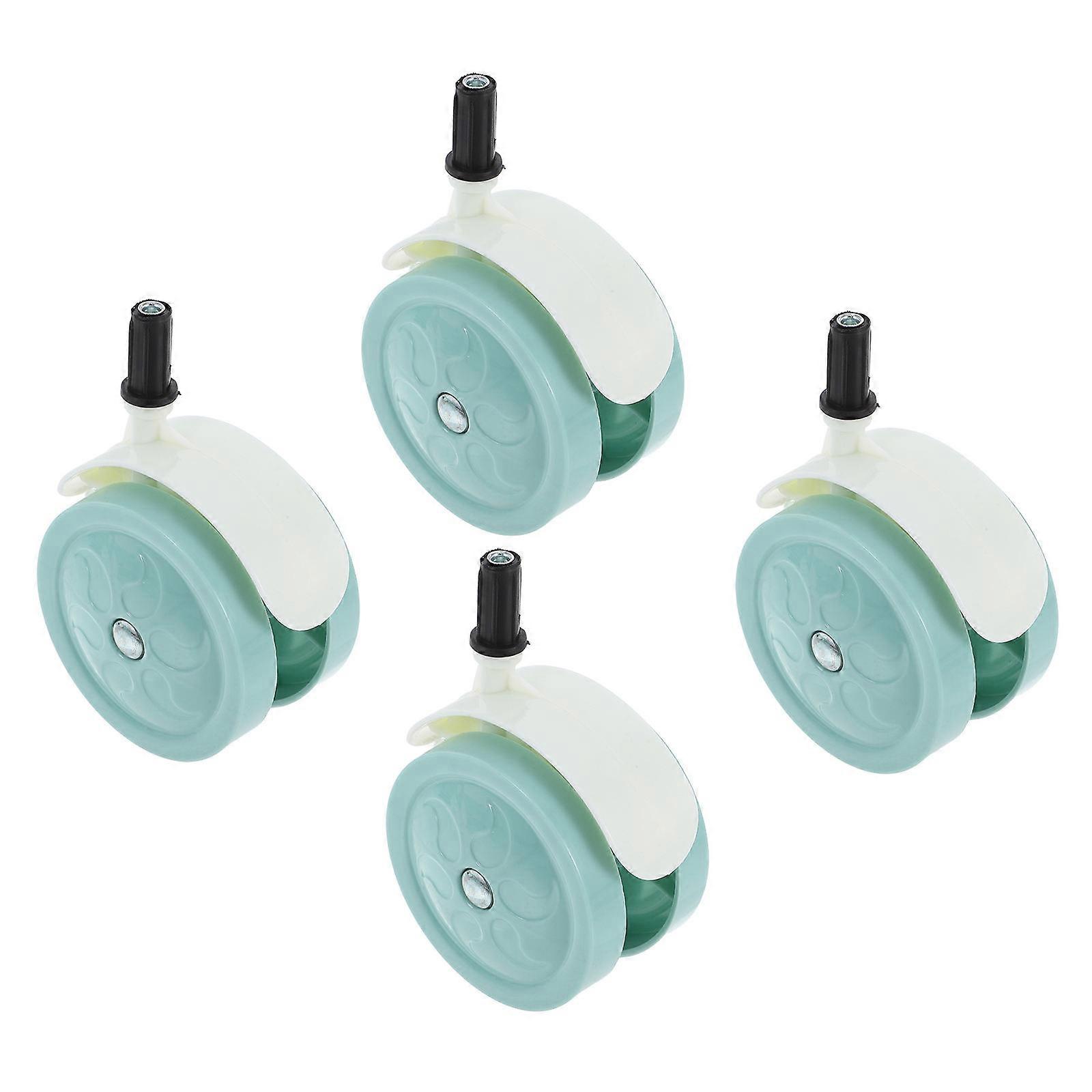 Stroller Replacement Wheels 4Pcs For Infant Pushchairs Universal Fit With Sky-Blue PP Material For Silent Operation