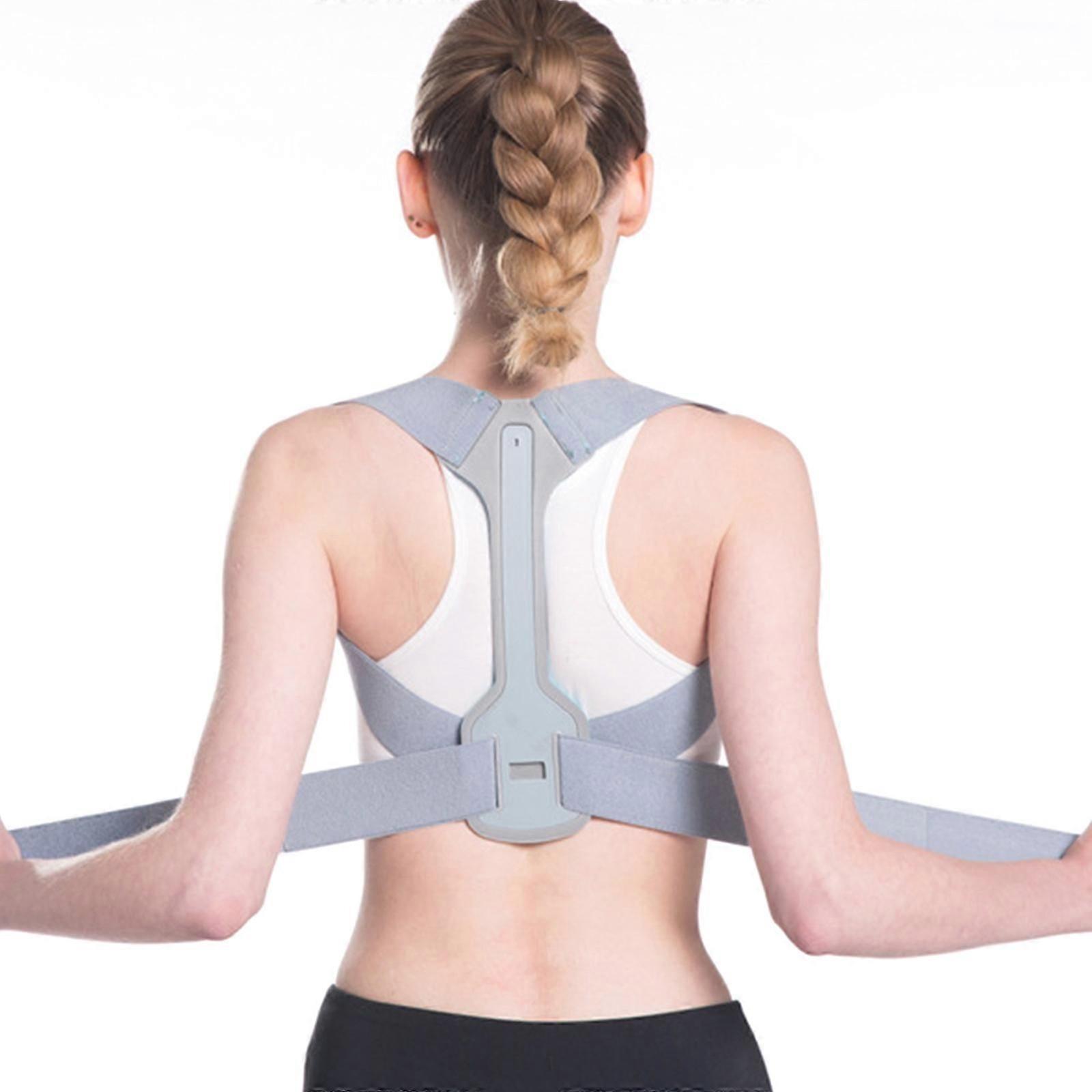 Back Posture Brace Clavicles Support Stop Slouching Hunching Adjustable Back Trainer Unisex Anti-humpback Corrector gray blue