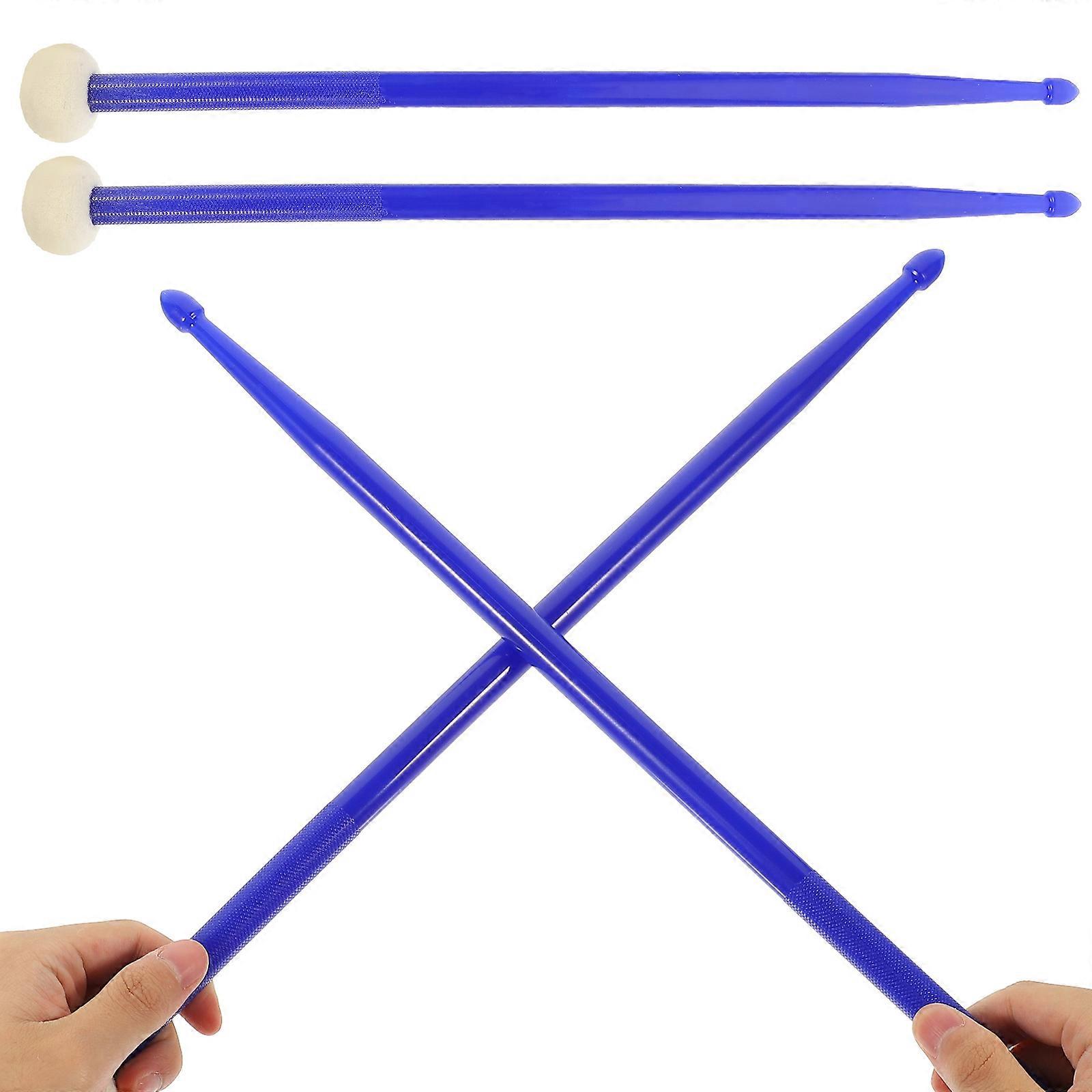Drum Mallets Professional Dual Mallet Sticks for Performance Drums Dark Blue Felt Nylon Material Smooth Surface 1 Pair