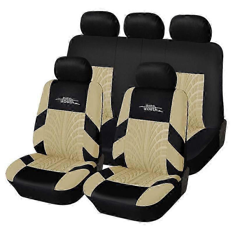 Autoyouth Autositzbezüge Set Universal mit Reifenspur Detail Styling Autositzschutz