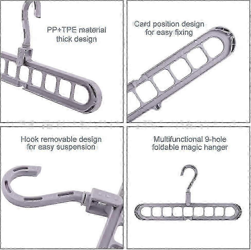 Magic Hanger Organizer, Space-saving Hanger, Magic Hanger, Multi Hanger Organizer, 8 Pack Standard
