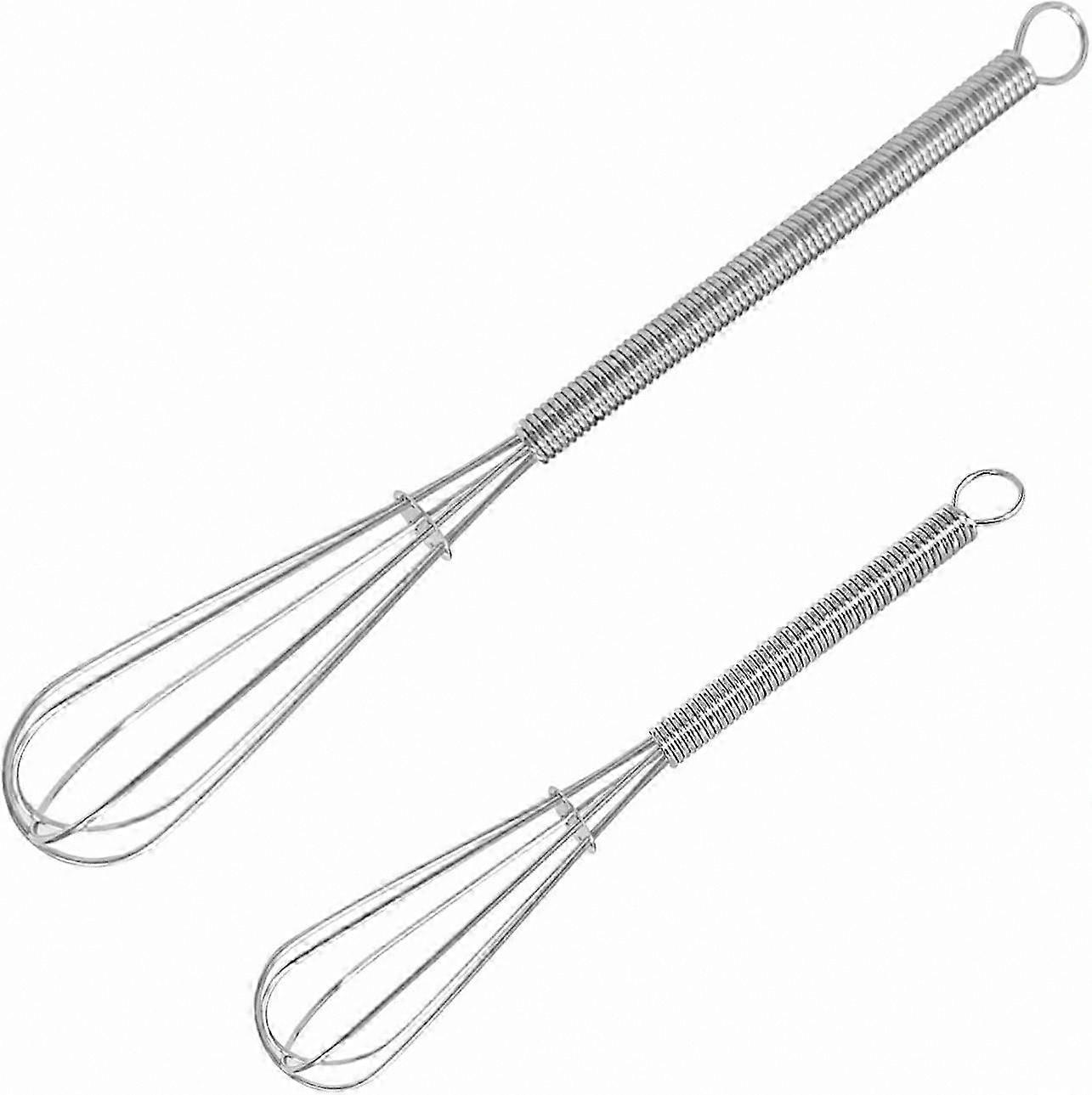 2-Piece Mini Whisks for Blending, Mixing Sauces, Beating Eggs, and Whisking Ingredients Efficiently