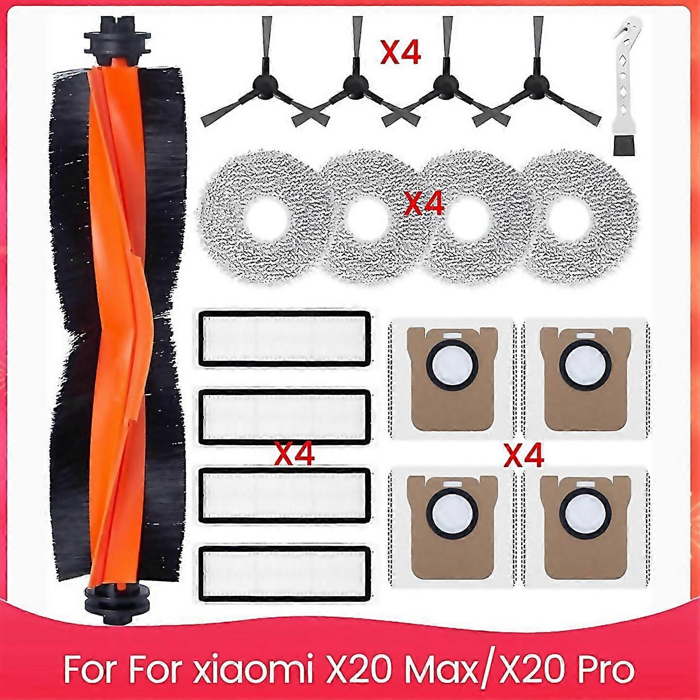 For X20 Maxx20 Pro Main Side Brush Hepa Filters Mop