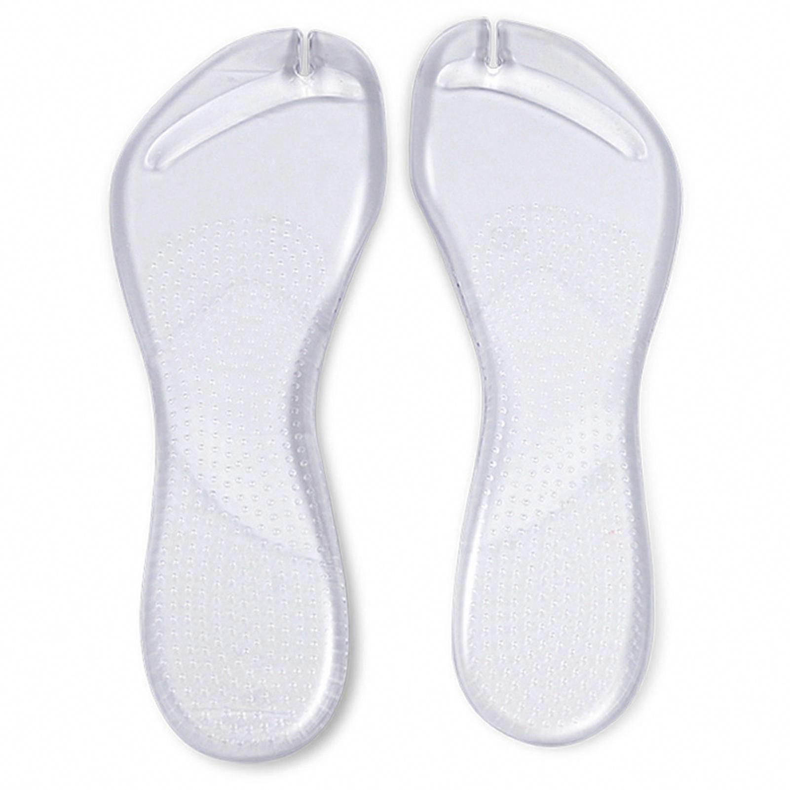 1 Pair Transparent Silicone Insoles, Soft Non-Slip Shock Absorption Wear-Resistant Arch Support for Flip-Flops Sandals Slippers