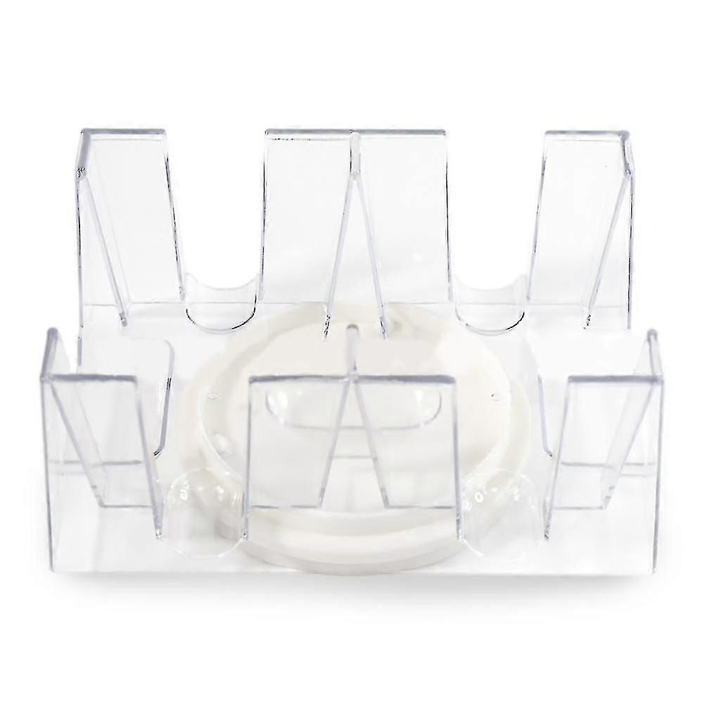 Clear 6-Deck Rotating Card Tray - Convenient Card Game Organizer and Playing Card Holder