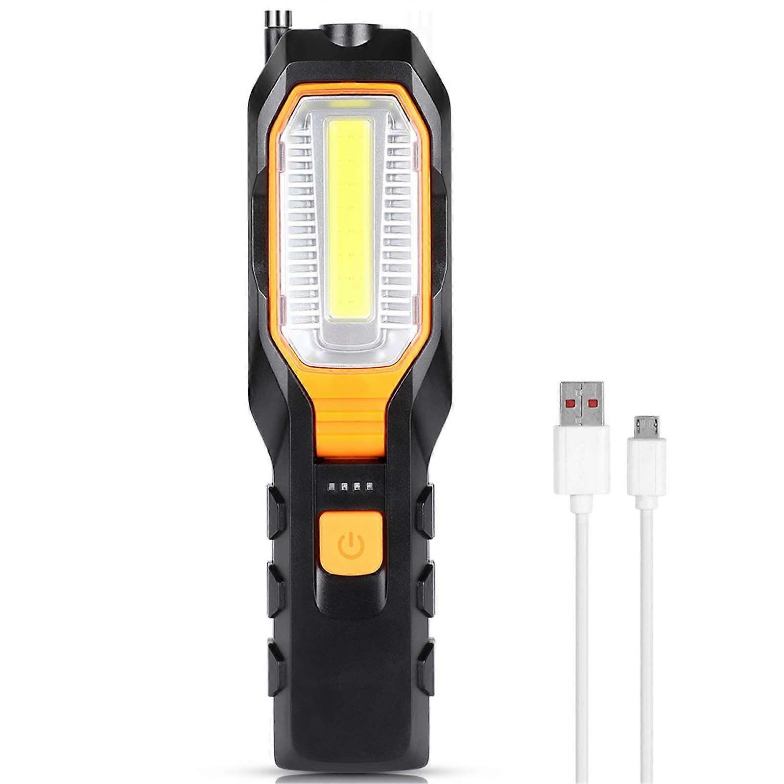Rechargeable COB Work Light USB Adjustable LED Work Lamp with Magnetic Hook for Repair