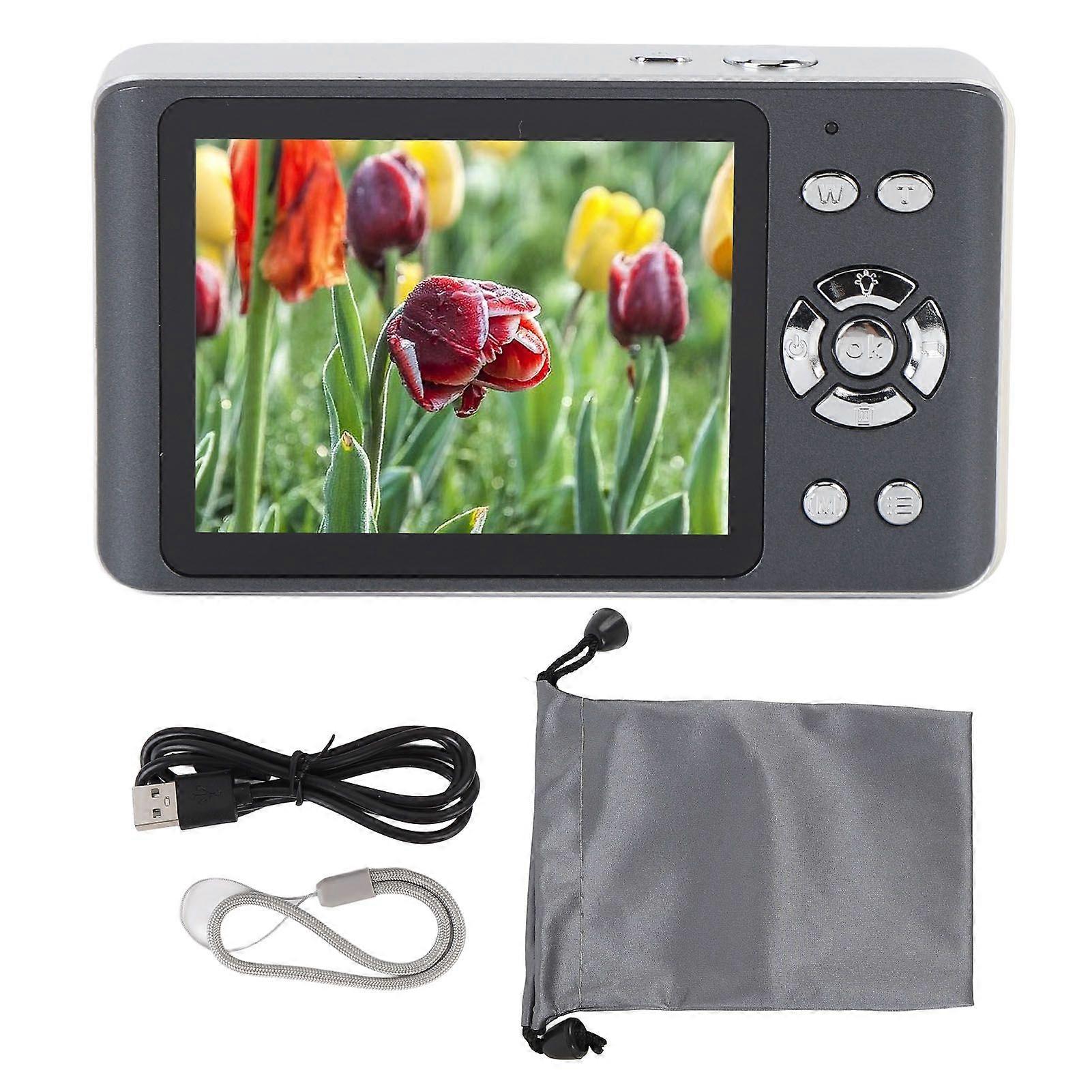 4K 64MP Digital Camera Autofocus Compact Point and Shoot Camera with 18X Digital Zoom 2.8 Inch Screen Compact Small Camera for Photography Black