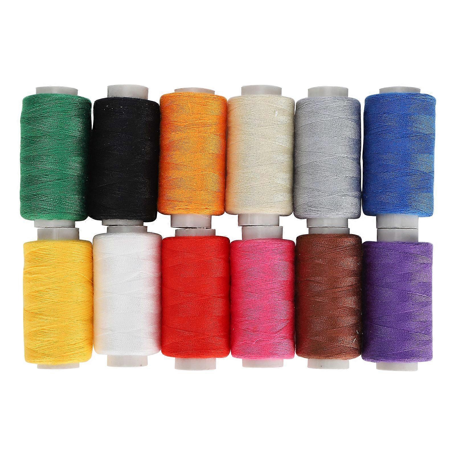 12Pcs Sewing Thread Set Colorful Polyester Embroidery Tools HandMade DIY Knitting Supplies