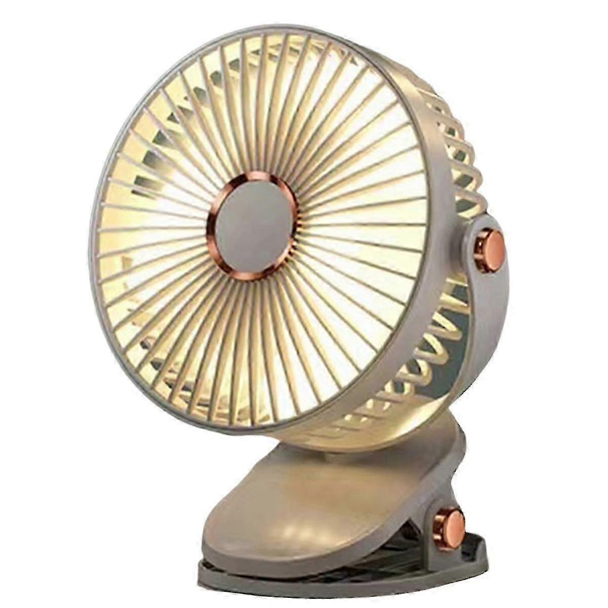 USB Charging Clip Fan Portable Clip Fan 5 Speed Quiet Mini Personal Desk Fan 1200mAh 720 Rotation Fan