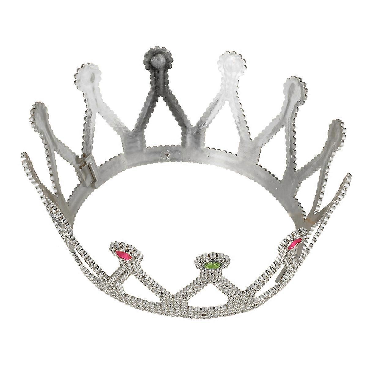 Royal Medieval Crown Party Prop For Theatrical Events And Halloween Festivities Silver Color With Finishing 2Pcs