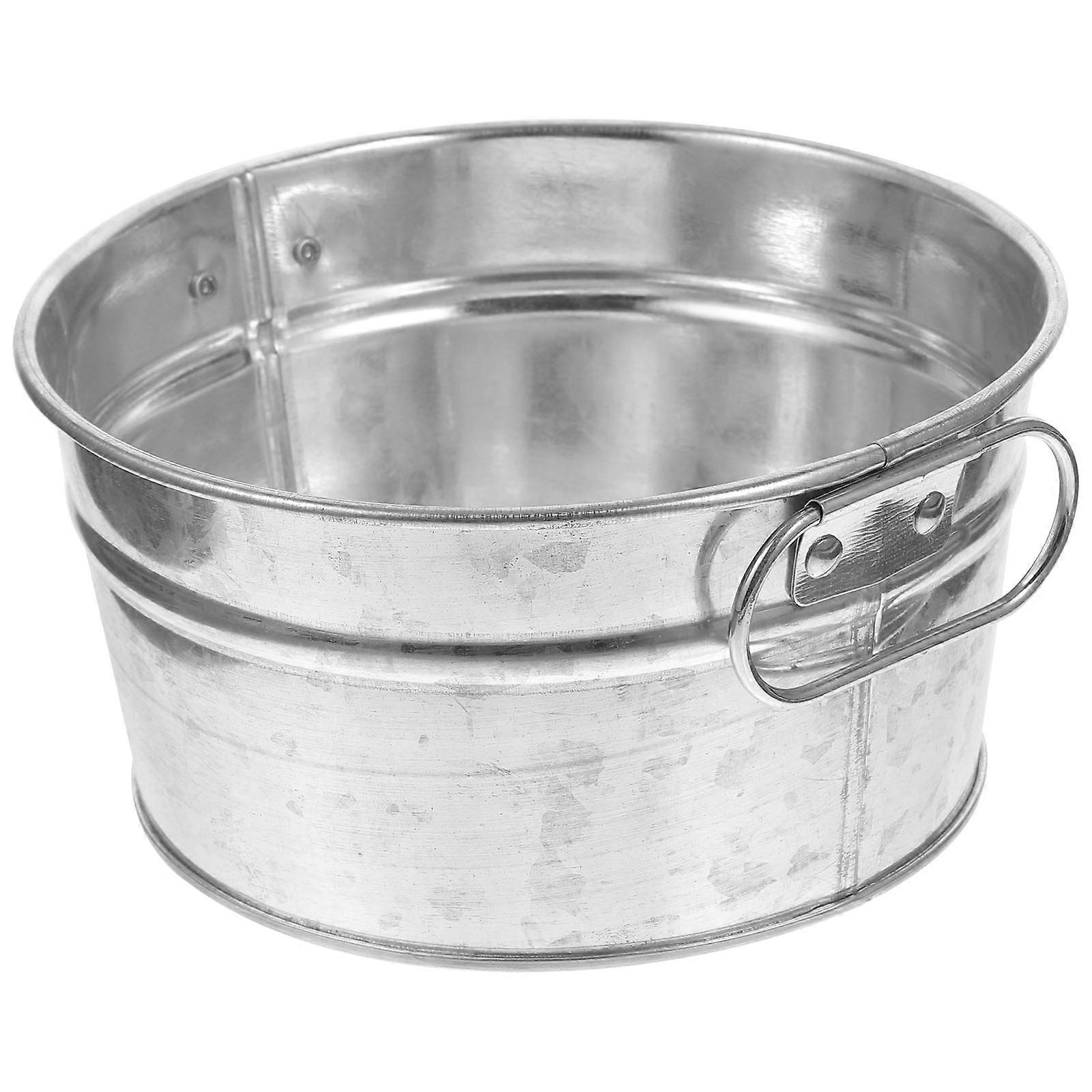 Multi-Use Food Storage Bucket Stainless Steel for Storage Use Silver