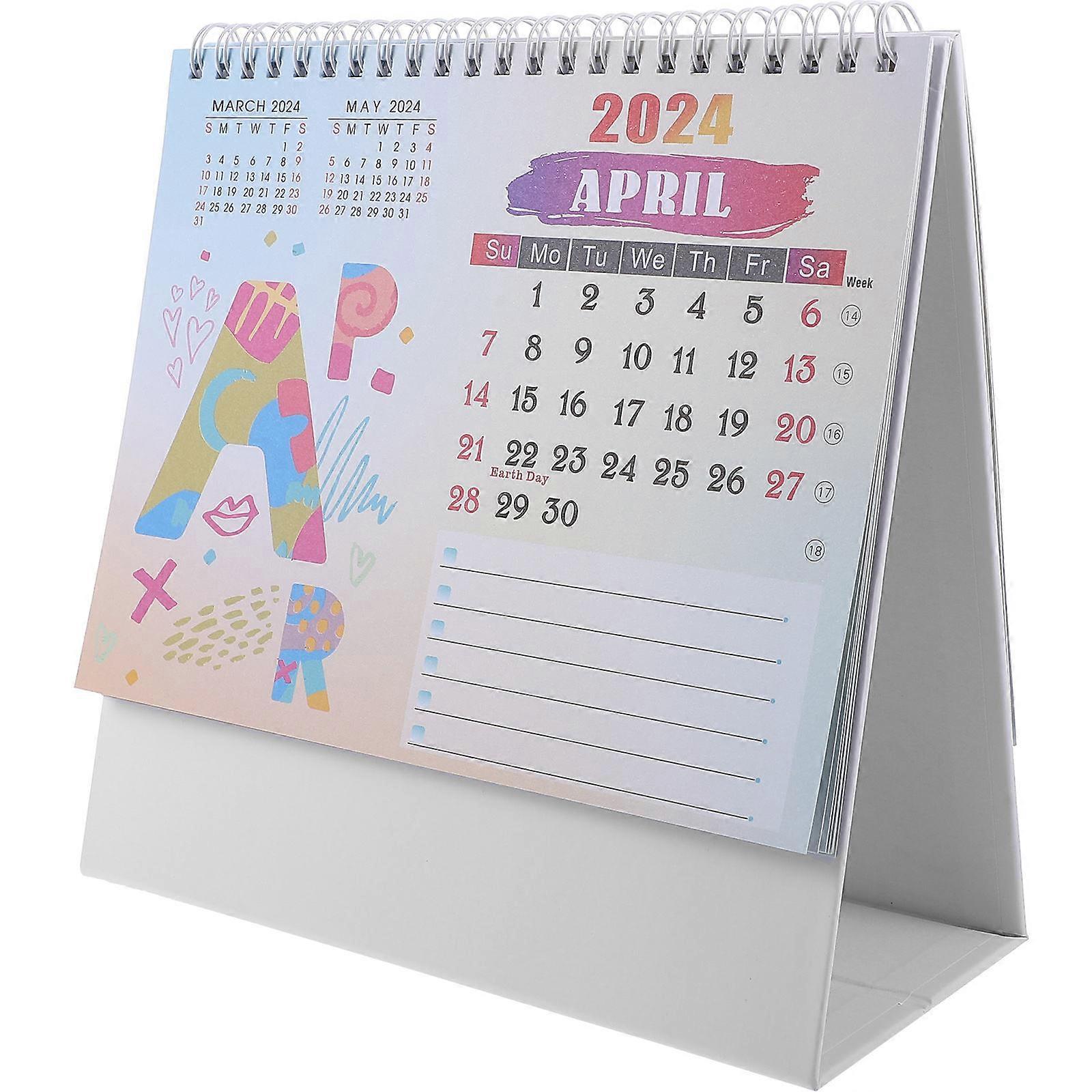 Office Desktop Calendar Decorative Calendar for Daily Use 4Pcs