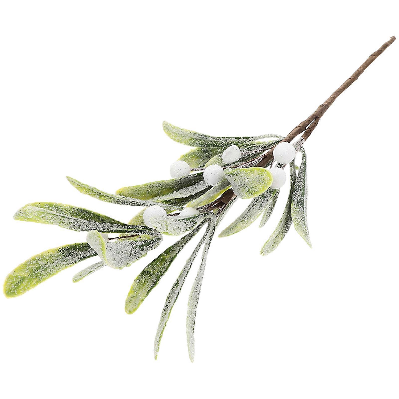 Simulation Mistletoe Branch Xmas Decor 2Pcs Plastic Artificial Berry Stem