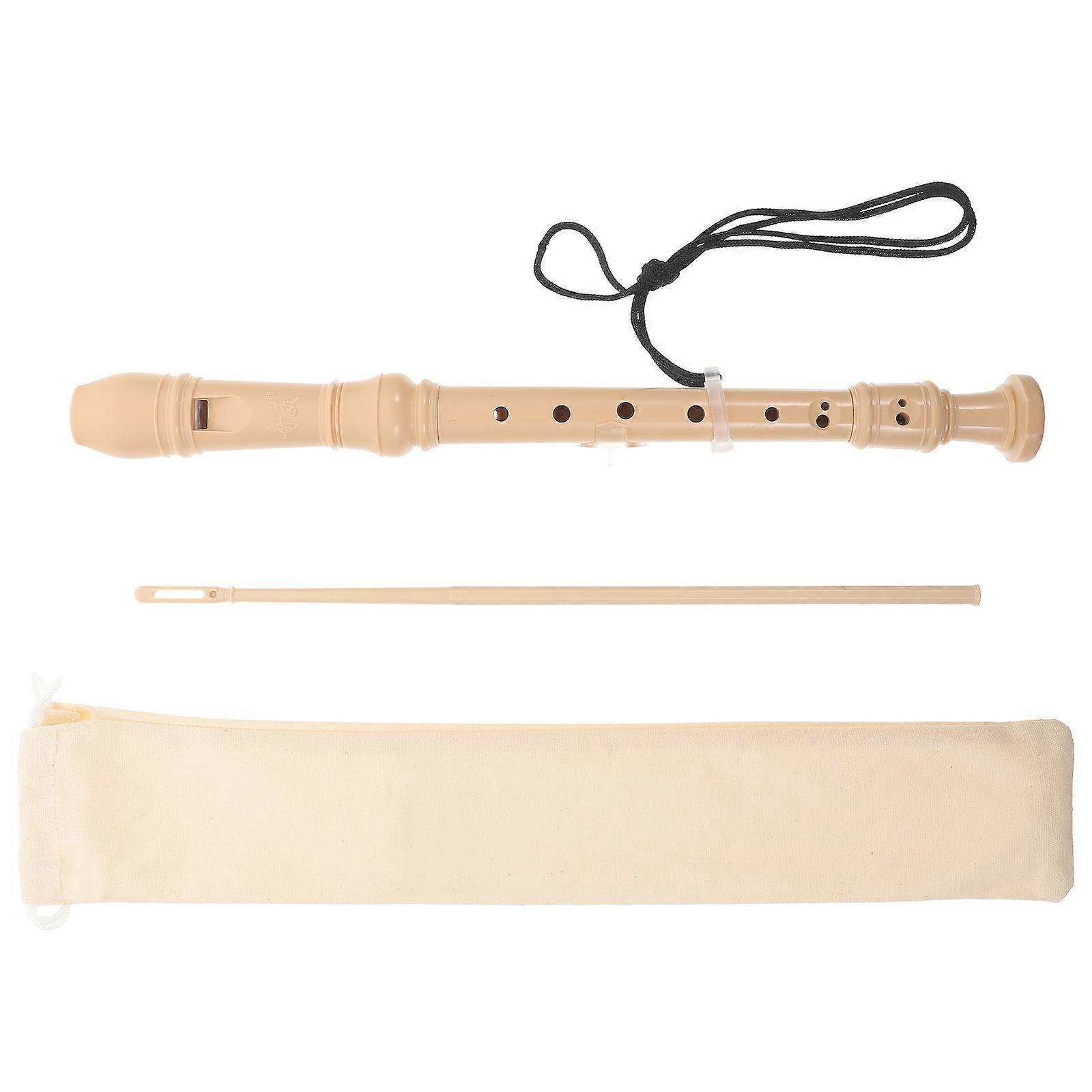 C-Tone 8-Hole Clarinet Instrument For Beginner Practice In Khaki Suitable For Children With Long Flute Shape For Musical Education 2 Sets