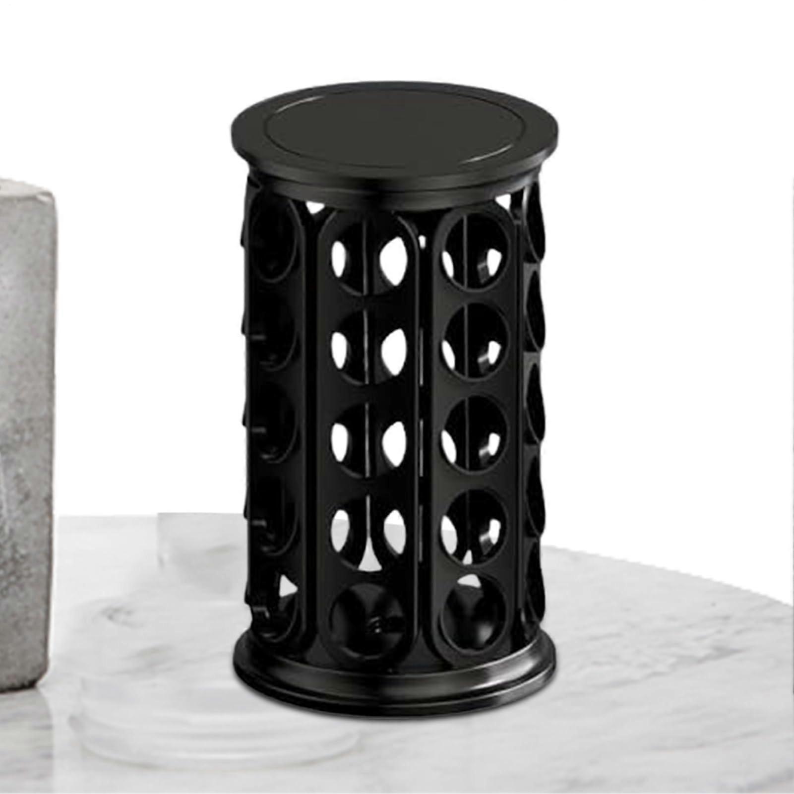 Coffee Pods Holder Large Capacity Storage Rack Rotating Pod Organizer Black Kitchen Counter For Home Breakroom Hotel