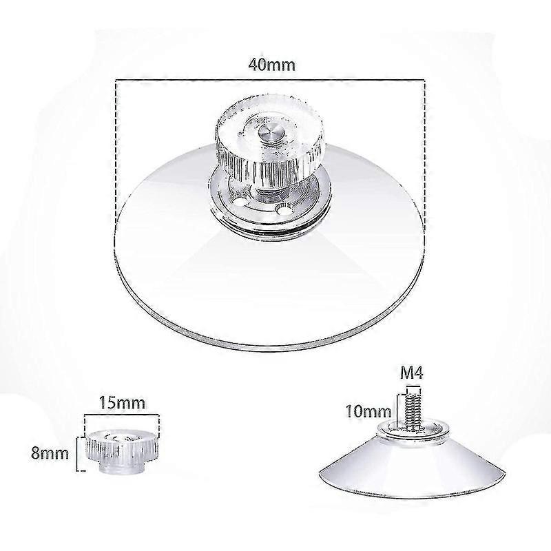 20 Stück Saugnapf Kunststoff Saugnäpfe 40mm Klar PVC Saugnapf Pads Starker Klebstoff Saughalter W