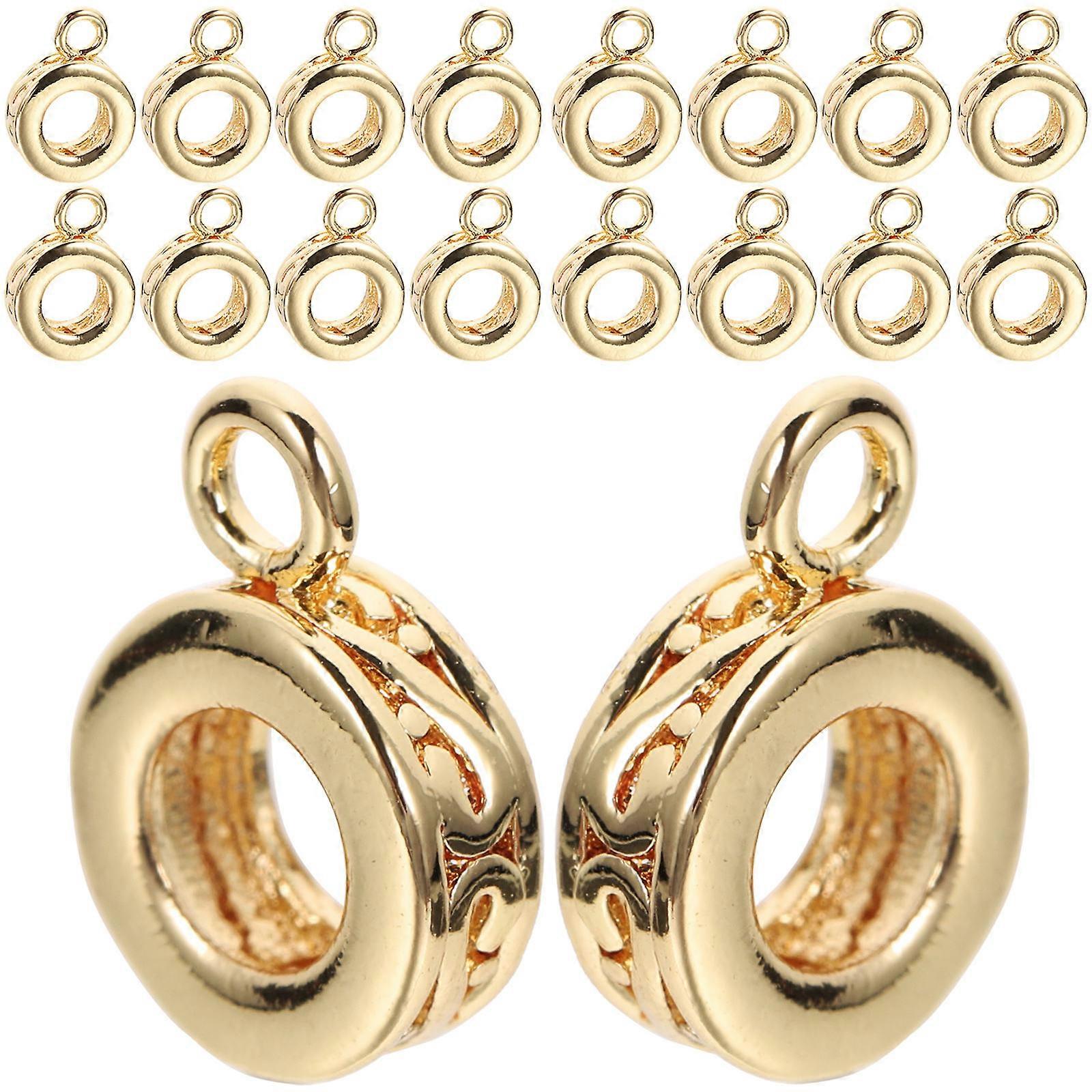 Copper Bail Tube Beads DIY Bracelet Making Bail Beads with Loop 80Pcs