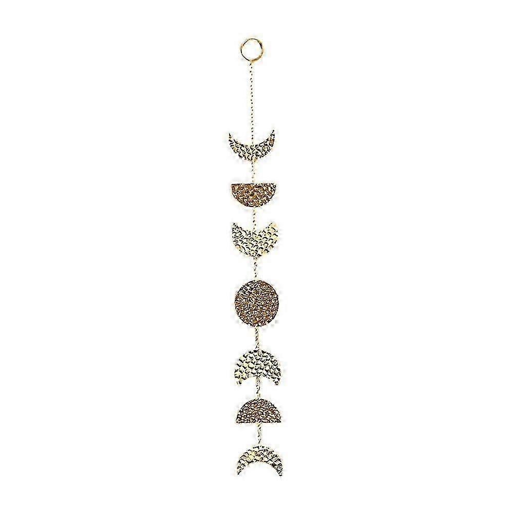 Metal Chain Decorative Wall Hangings Featuring Moon Phase Motifs