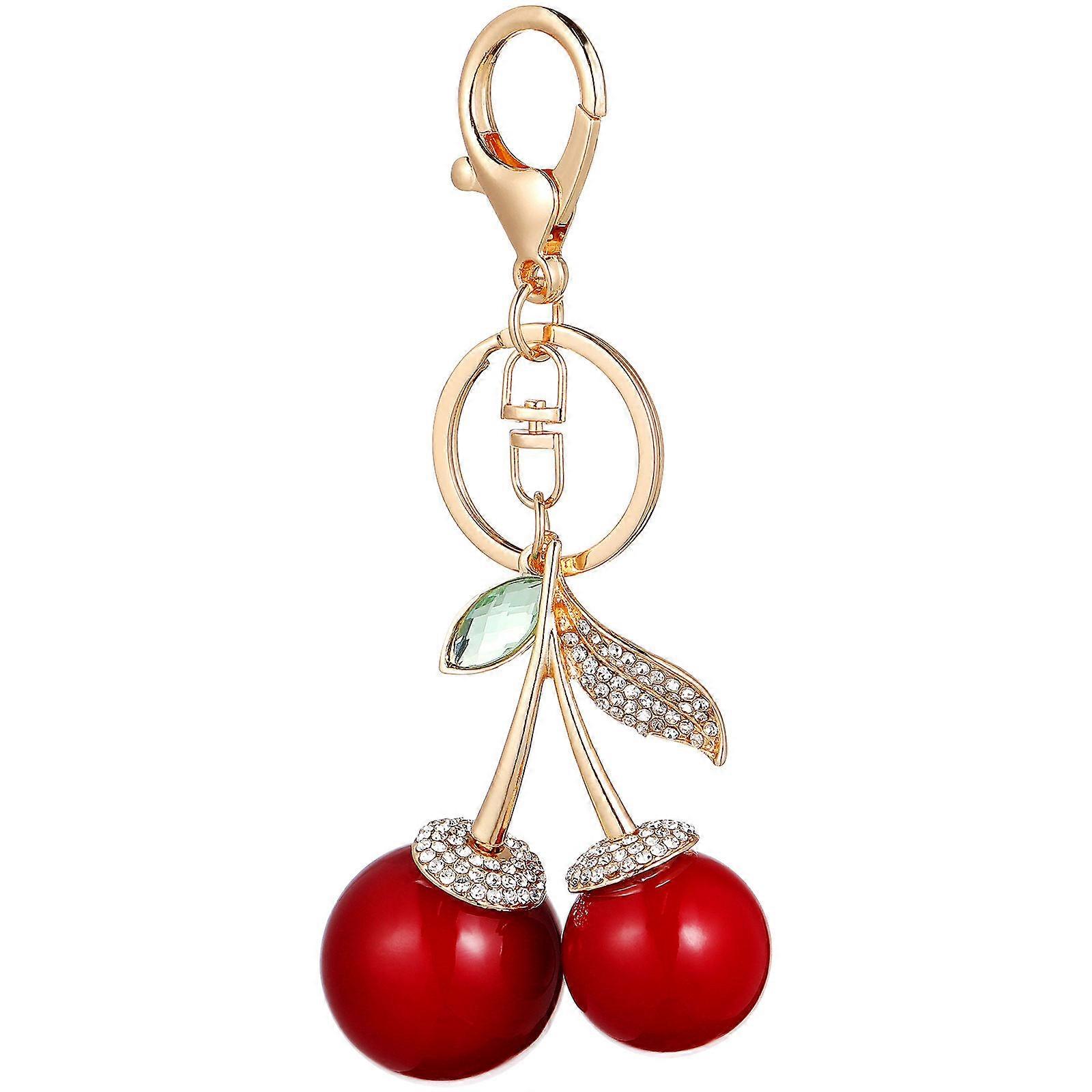 Adorable Bag Cherry Keychain Alloy Pendant for Keys 3Pcs Collection