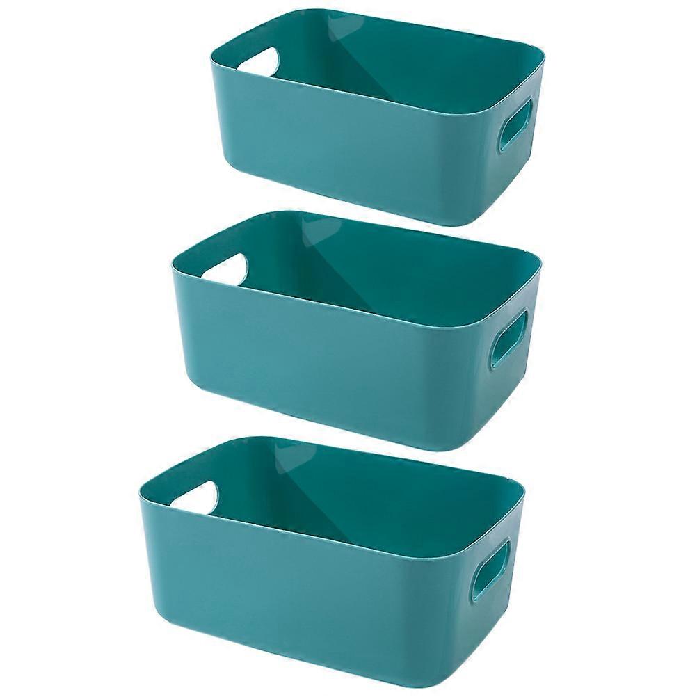 Storage Basket Plastic Toy Boxes for Storage Use 1Set 3 Pieces Green