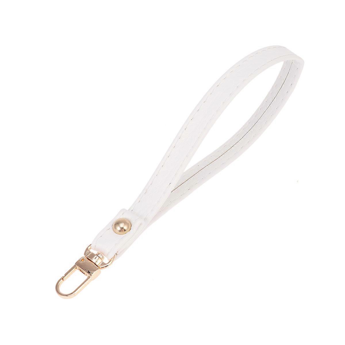 White PU Wrist Lanyards for Bag 2Pcs Sturdy Replacement Strap