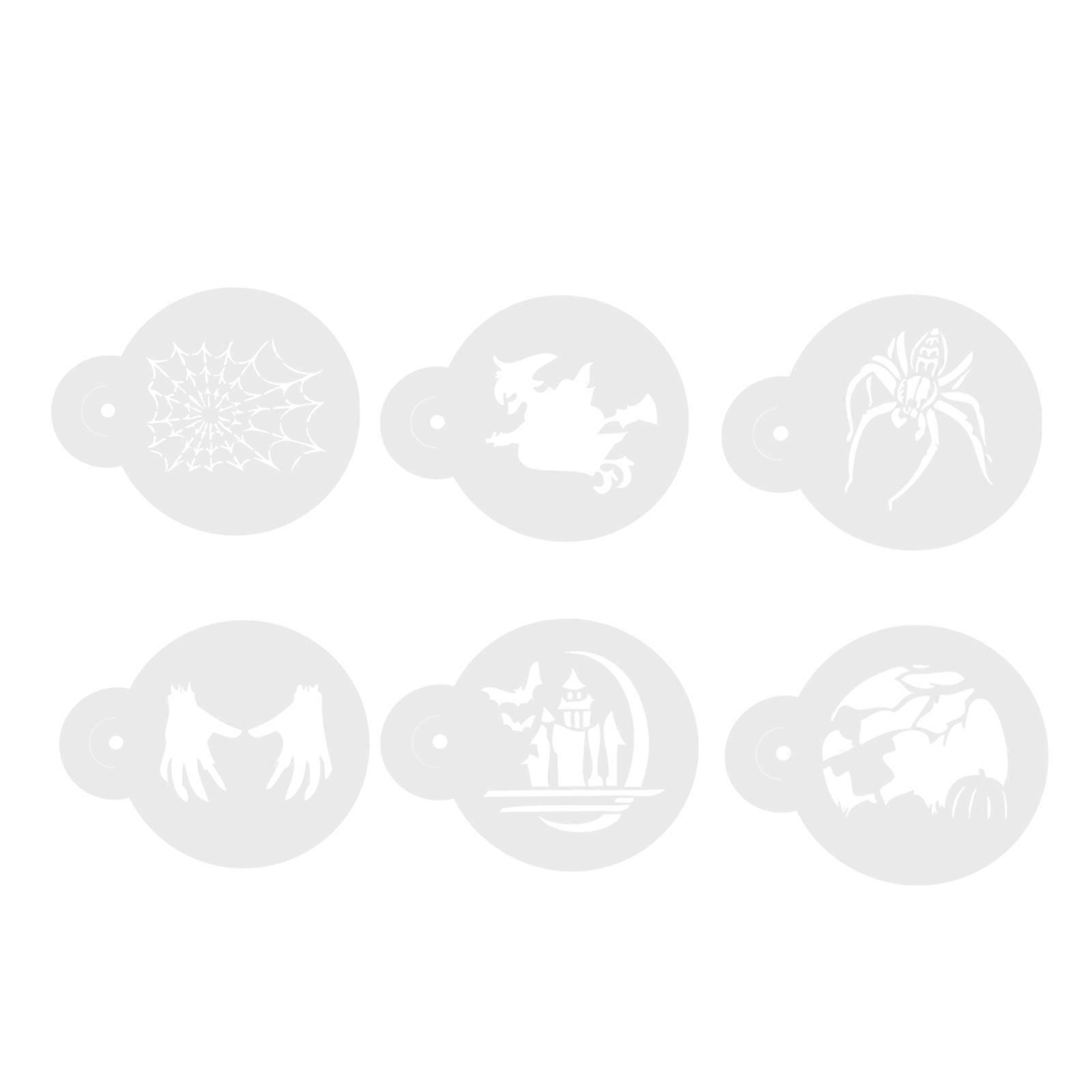 White Plastic Cake Stencil Mold for Baking and Coffee 12 Pieces