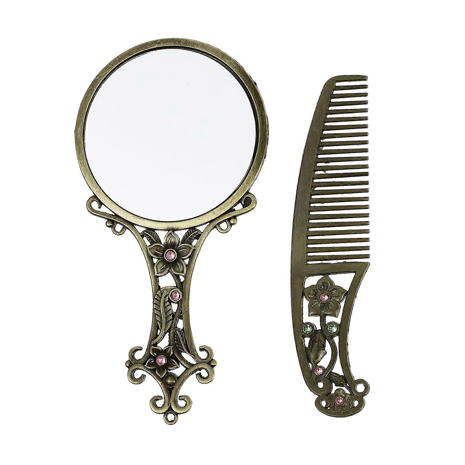 Mini Mirror with Comb Portable Makeup Mirror 2Sets for Makeup Application