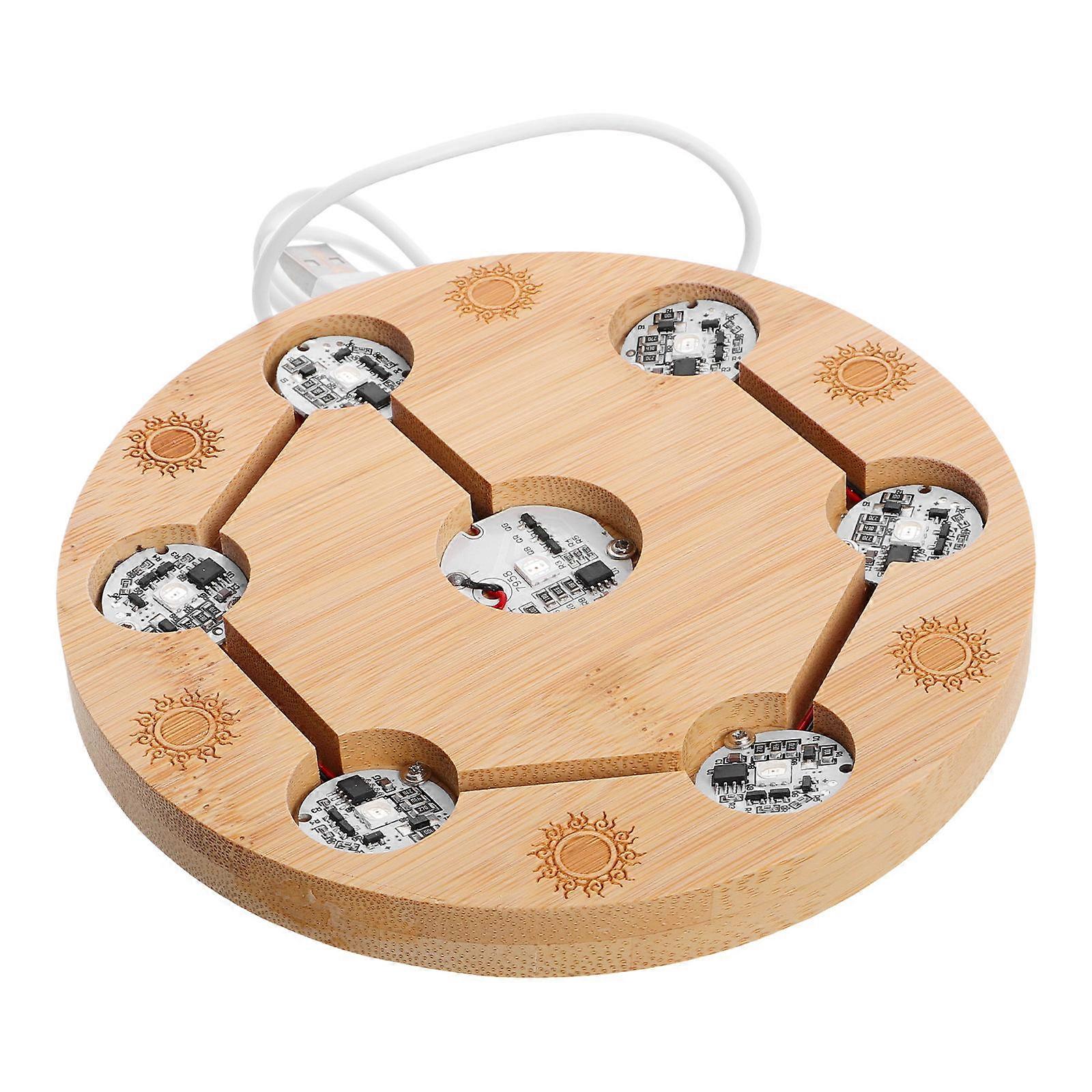 Wooden LED Light Crystal Sphere Base for Home Display Stand