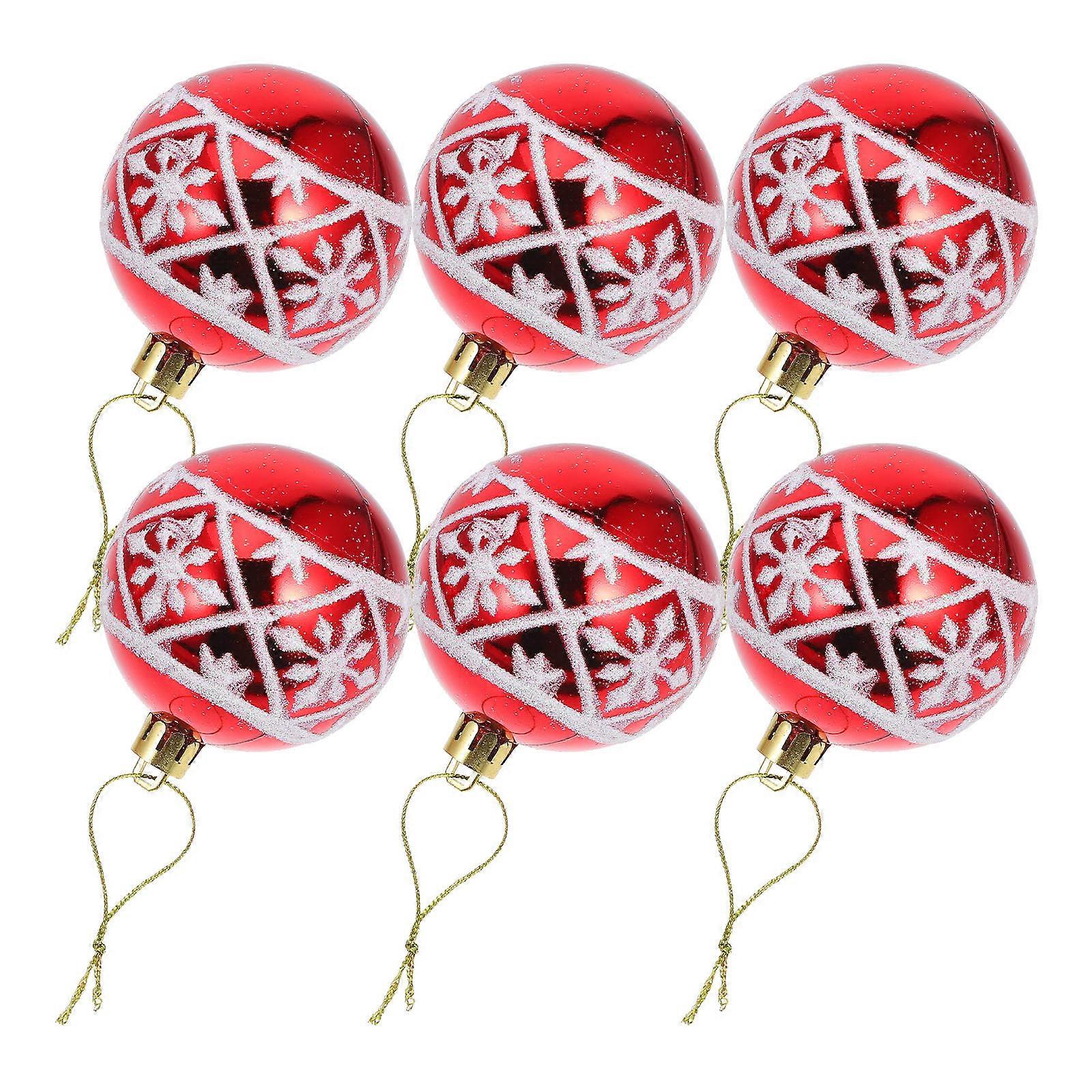 Christmas Ball Ornaments with Snowflake Pattern for Decoration 24Pcs