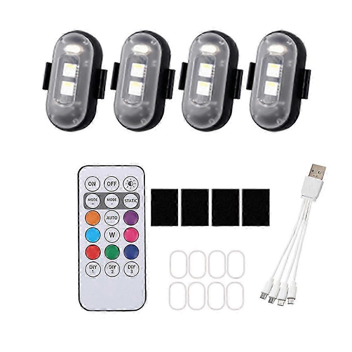 RGB LED航空機ストロボライトオートバイライトLEDフラッシュポジションワイヤレスライト航空機飛行機警告灯