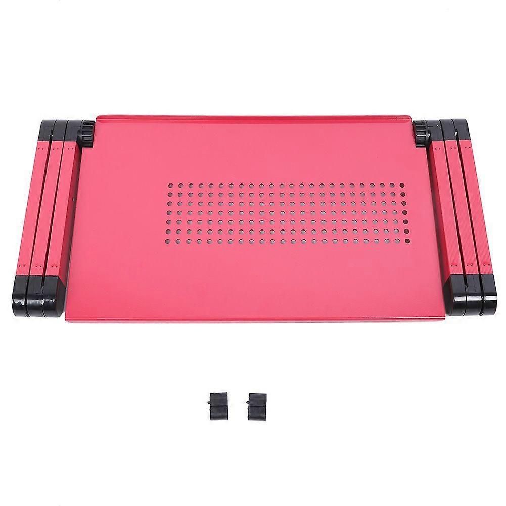 Aluminum Alloy Bed Folding Laptop Notebook Adjustable Computer Desk Table StandRose Red