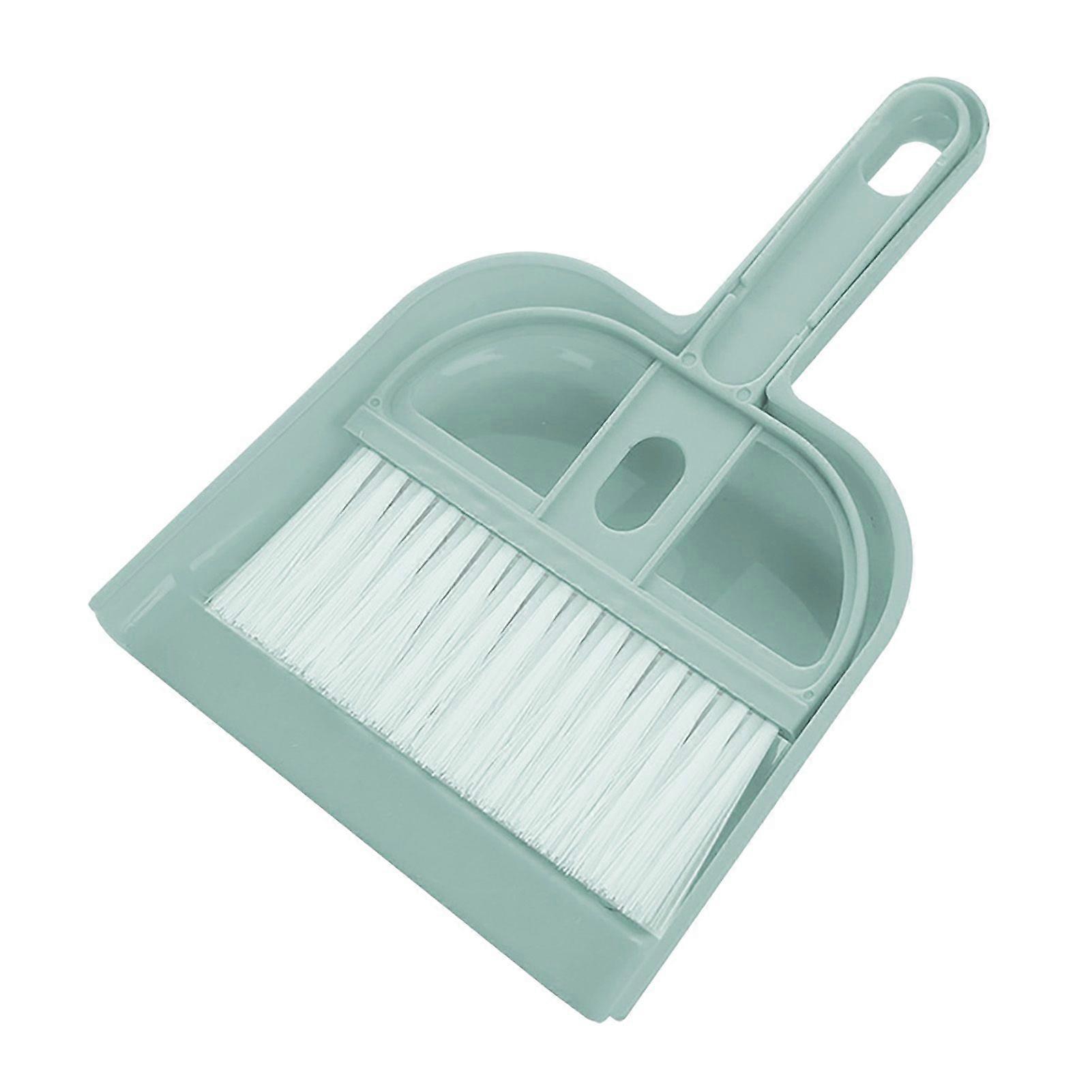 Hand Dustpan and Brush Set Efficient Cleaning Compact Portable Mini Broom Dustpan Combo for Desktop Blue
