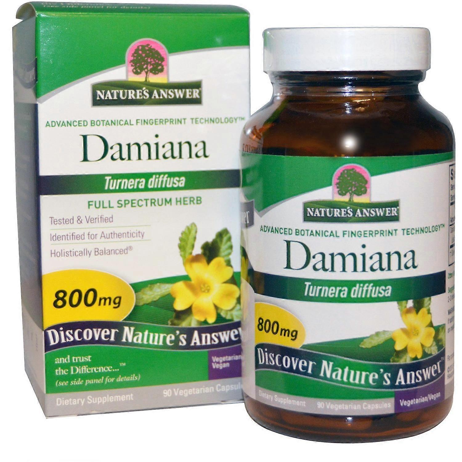 Nature's Answer, Damiana Leaf, 800 mg, 90 Vegetarian Capsule