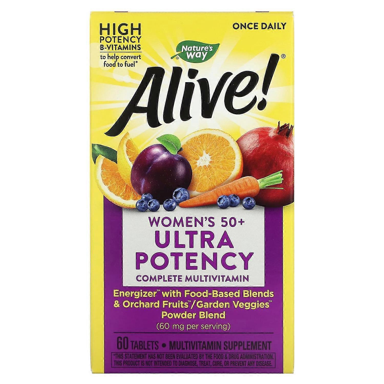 Nature's Way, Alive! Once Daily, Women's 50+ Ultra Potency Complete Multivitamin, 60 Tablets