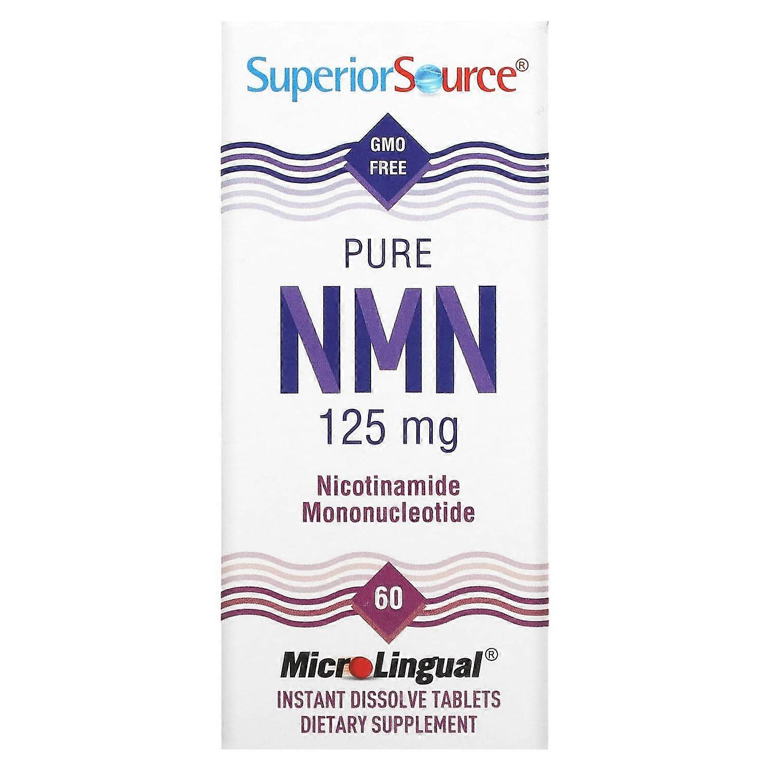 Superior Source, Pure NMN, Nicotinamide Mononucleotide, 125 mg , 60 Instant Dissolve Tablets