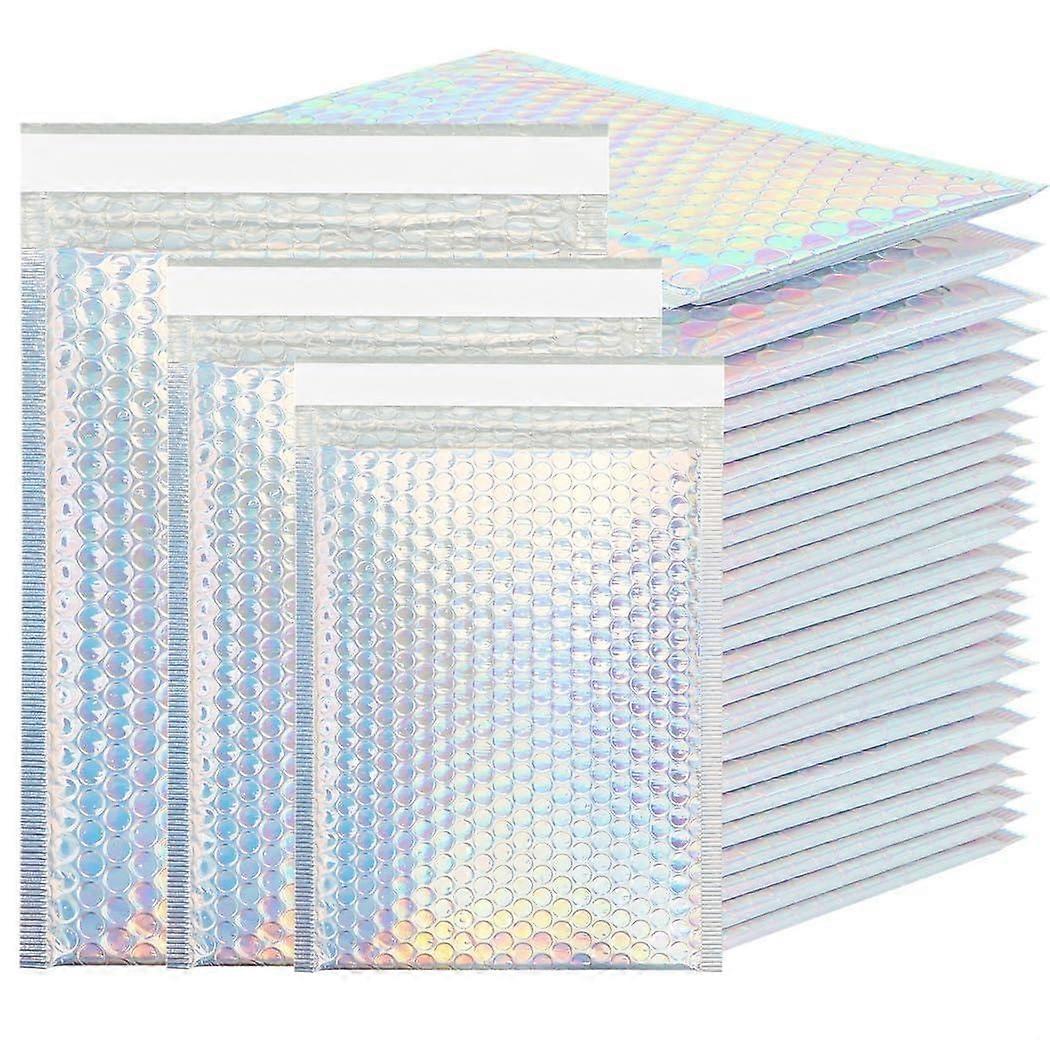 Bubble Lined Glam Mailers 50Piece MixedSize Metallic PeelSeal Envelopes For Gifting And Packaging