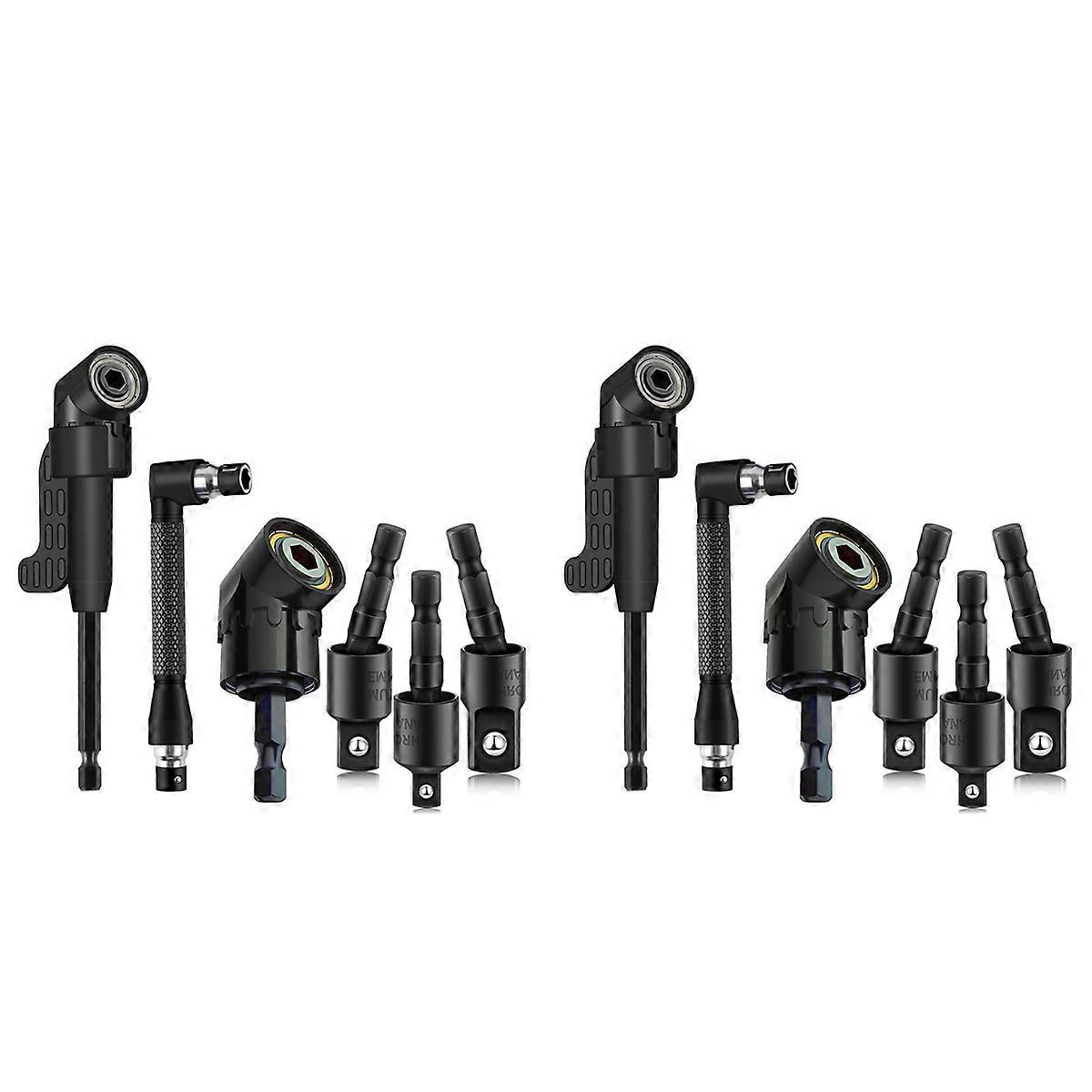12Pcs Right Angle Drill Attachment Set with 105° Angle Drill Adapter and Impact Grade Socket Adapter