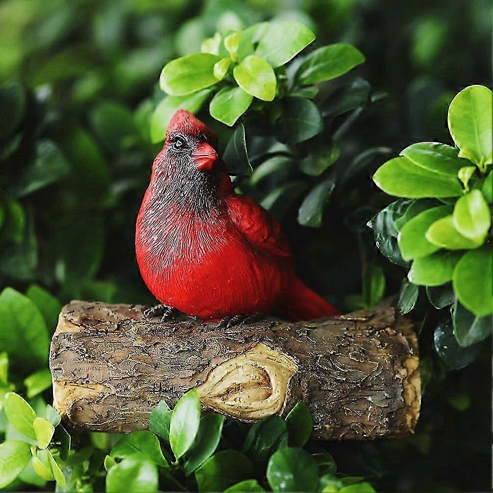 25-26 Miniature Cardinal Sculptor Resin Bird Tree Statue Open Garden Statue For Decoration of the Christmas Party