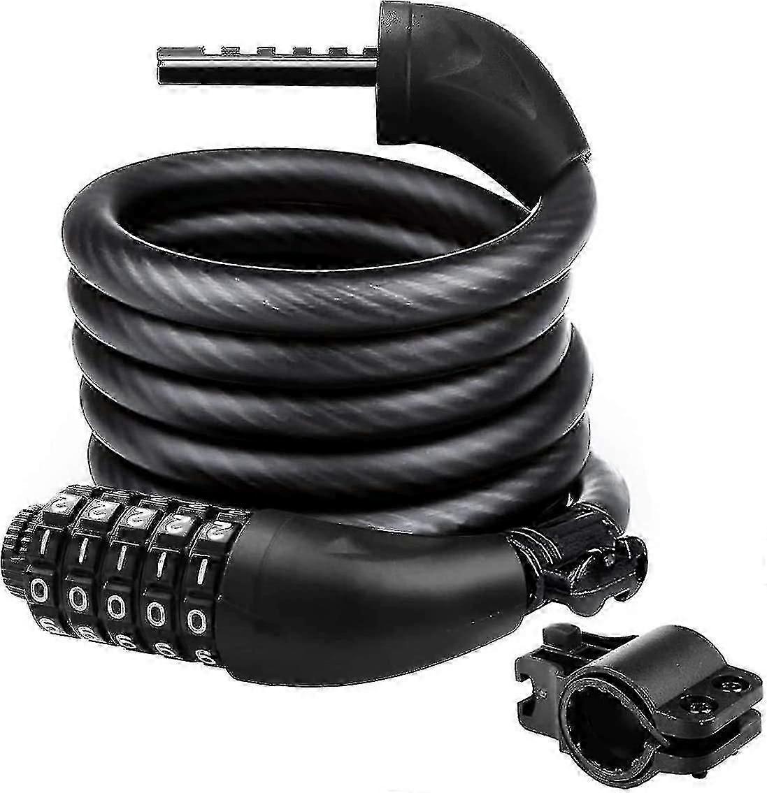 Bike Lock With Number Code 1800mm/12mm Bike Lock Cable Lock High Security 5-digit Code Combination Bike Locksmith Combination Lock Bike Lock Cable