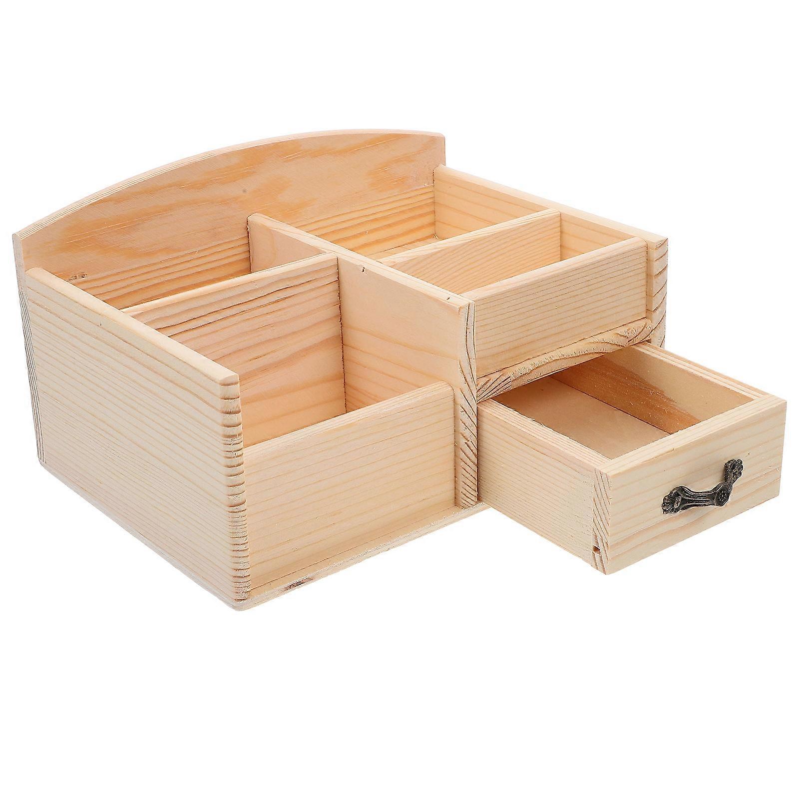3Pcs Wooden Desktop Drawer Organizer for Storage Use Box