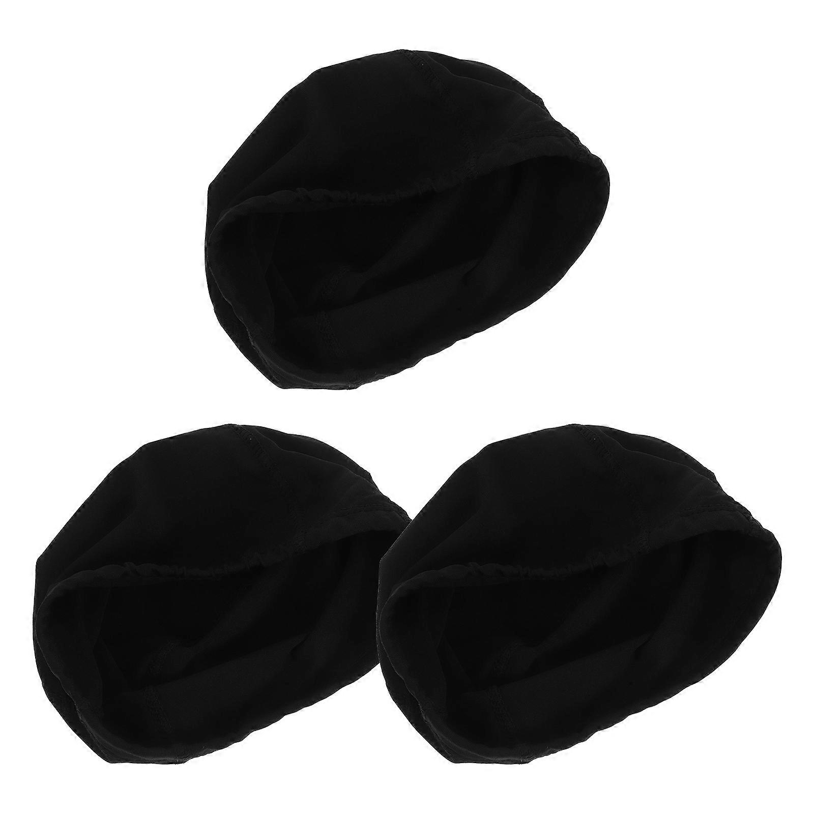 Fabric Swim Cap Black for Swimming Use 6Pcs Quick Dry and High Elasticity