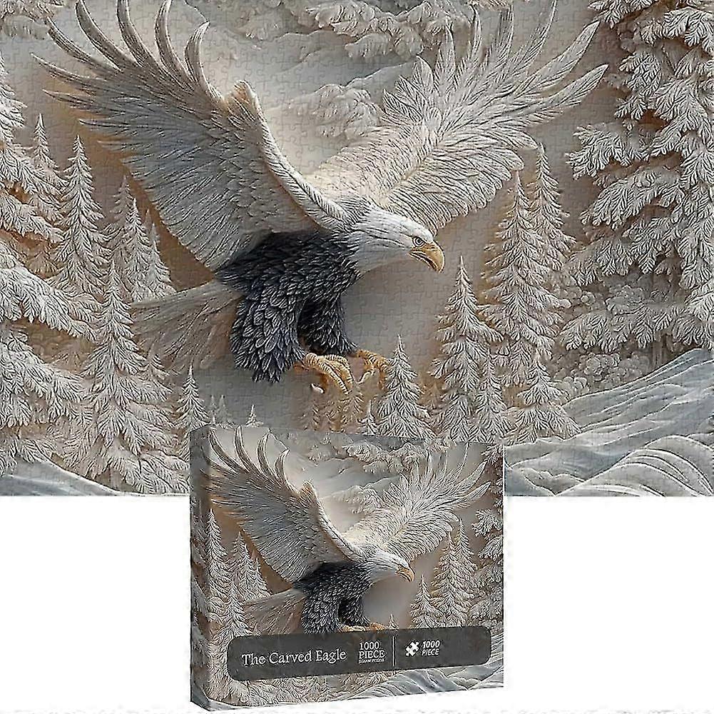 Puzzle z rzeźbionym orłem, puzzle z orłem, 1000 elementów, puzzle dla nastolatków i dorosłych, puzzle z orłem, prezenty świąteczne