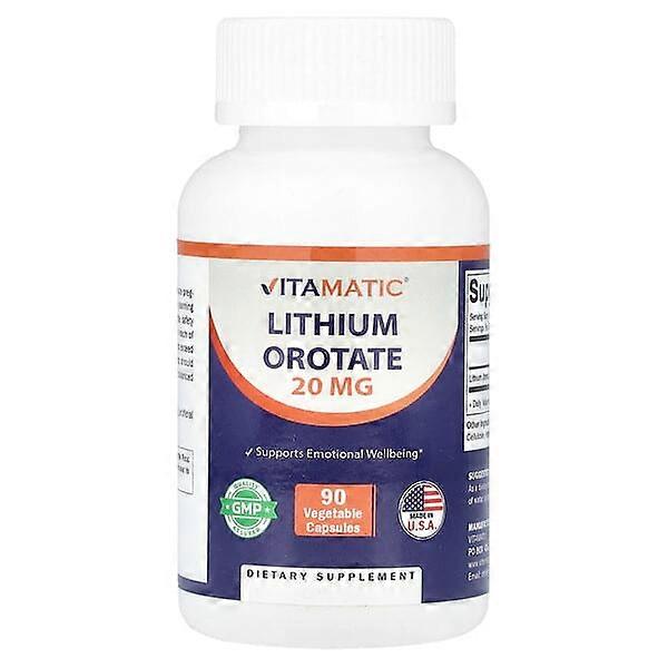 Vitamatic, Lithium Orotate, 20 mg, 90 Vegetable Capsules
