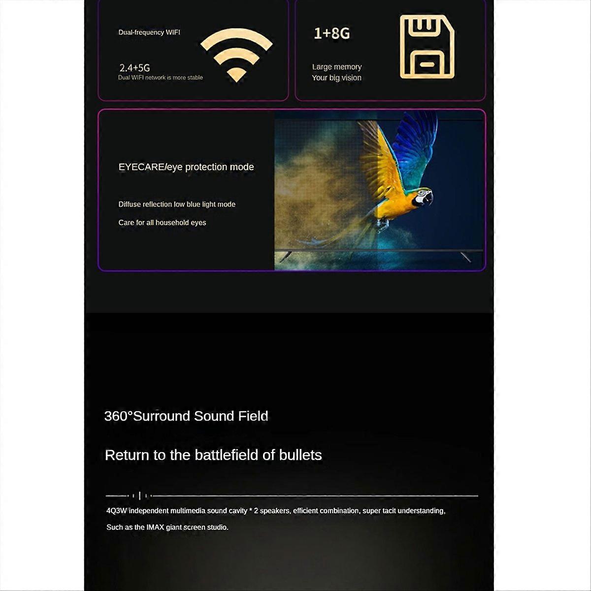 Smart Projector Electric Focusing WiFi Projector 1080P HD EU Plug