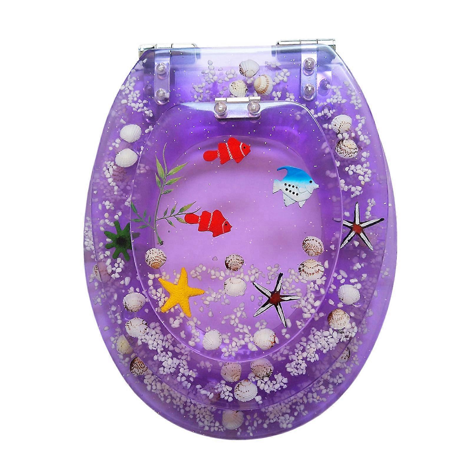 Elongated Toilet Seat Resin, Alloy Hinges, Easy to Install, Easy to Clean, Thickened Resin Lid, Universal Fit