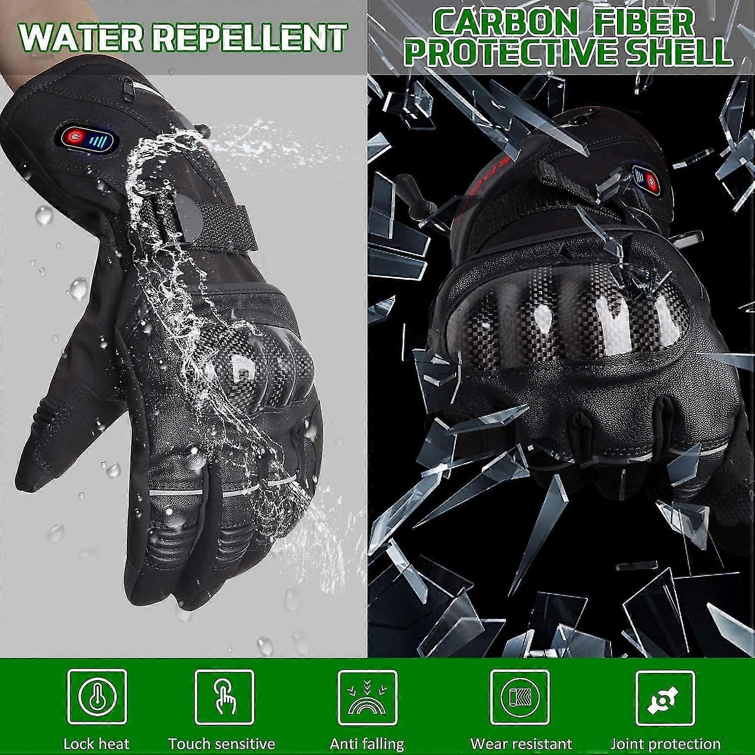 ナックル保護加熱ウォームスキンレザータッチスクリーン付き加熱手袋