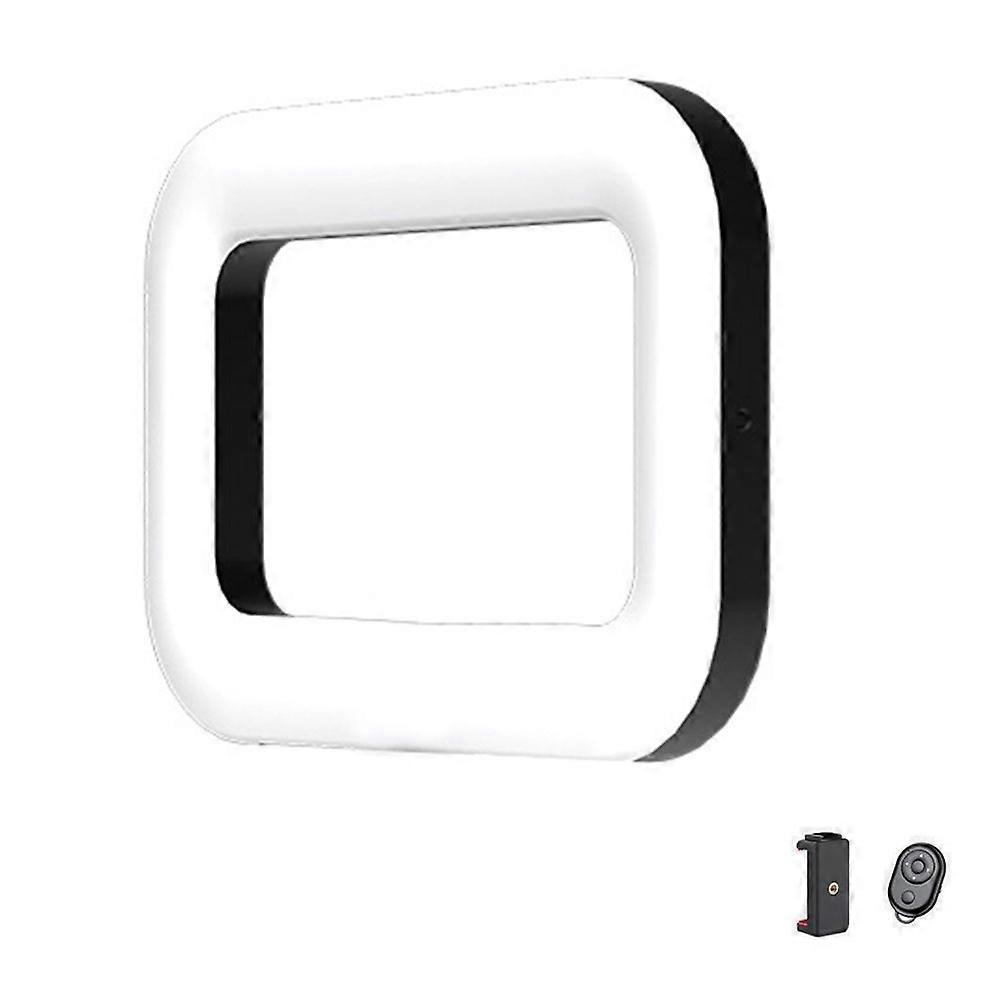 Three-Color Dimming, Ring Rechargeable Fill Light Selfie Live Broadcast Photography Light with Blue